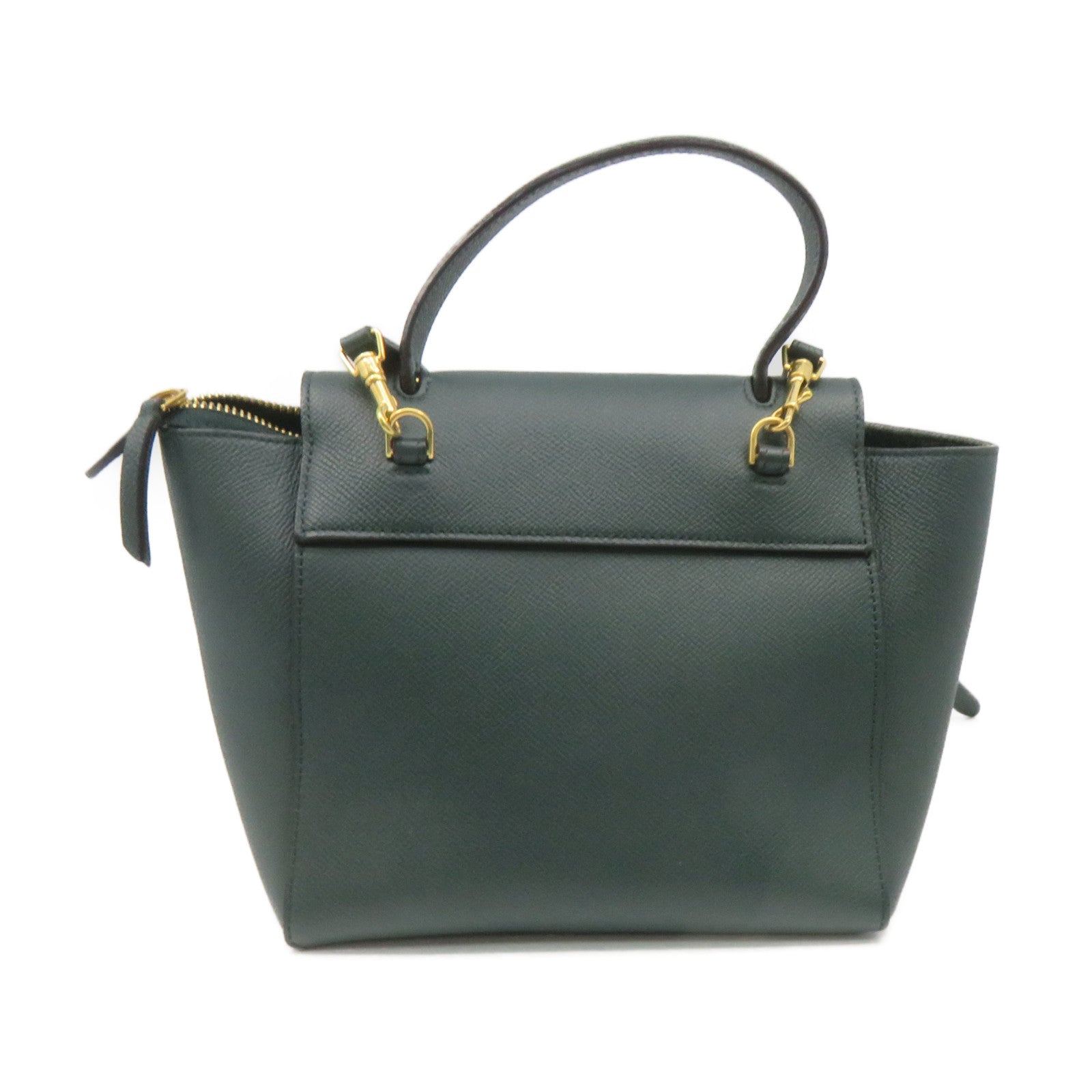 CELINE Cowhide Leather Nano Belt Bag 2Way Shoulder Bag Handle Shoulder Bag Green