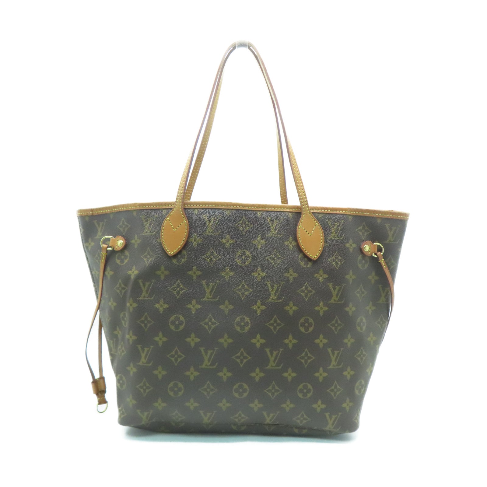 LOUIS VUITTON Monogram Neverfull MM金扣肩背袋啡色