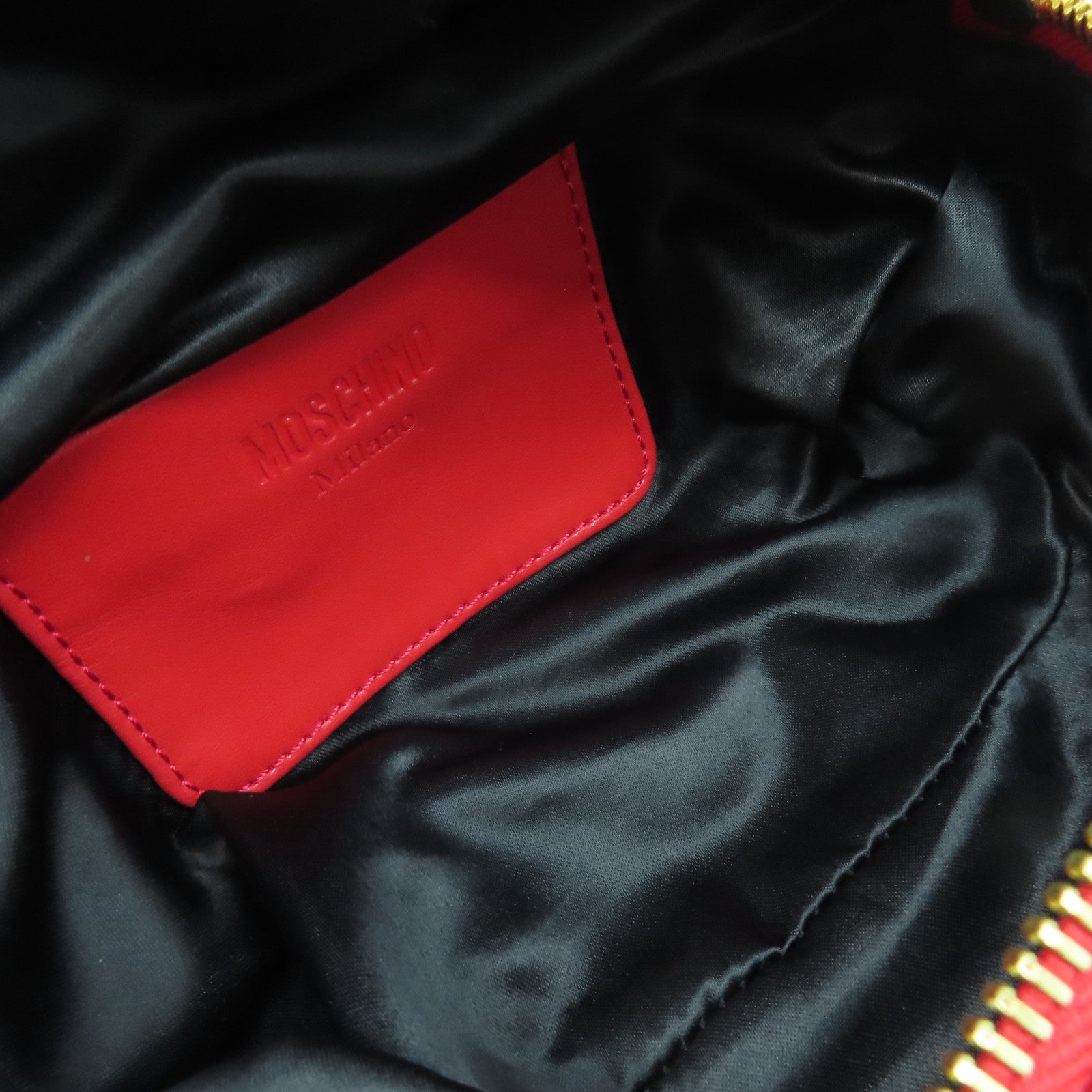 MOSCHINO 尼龍Belt Bag金扣腰包紅色