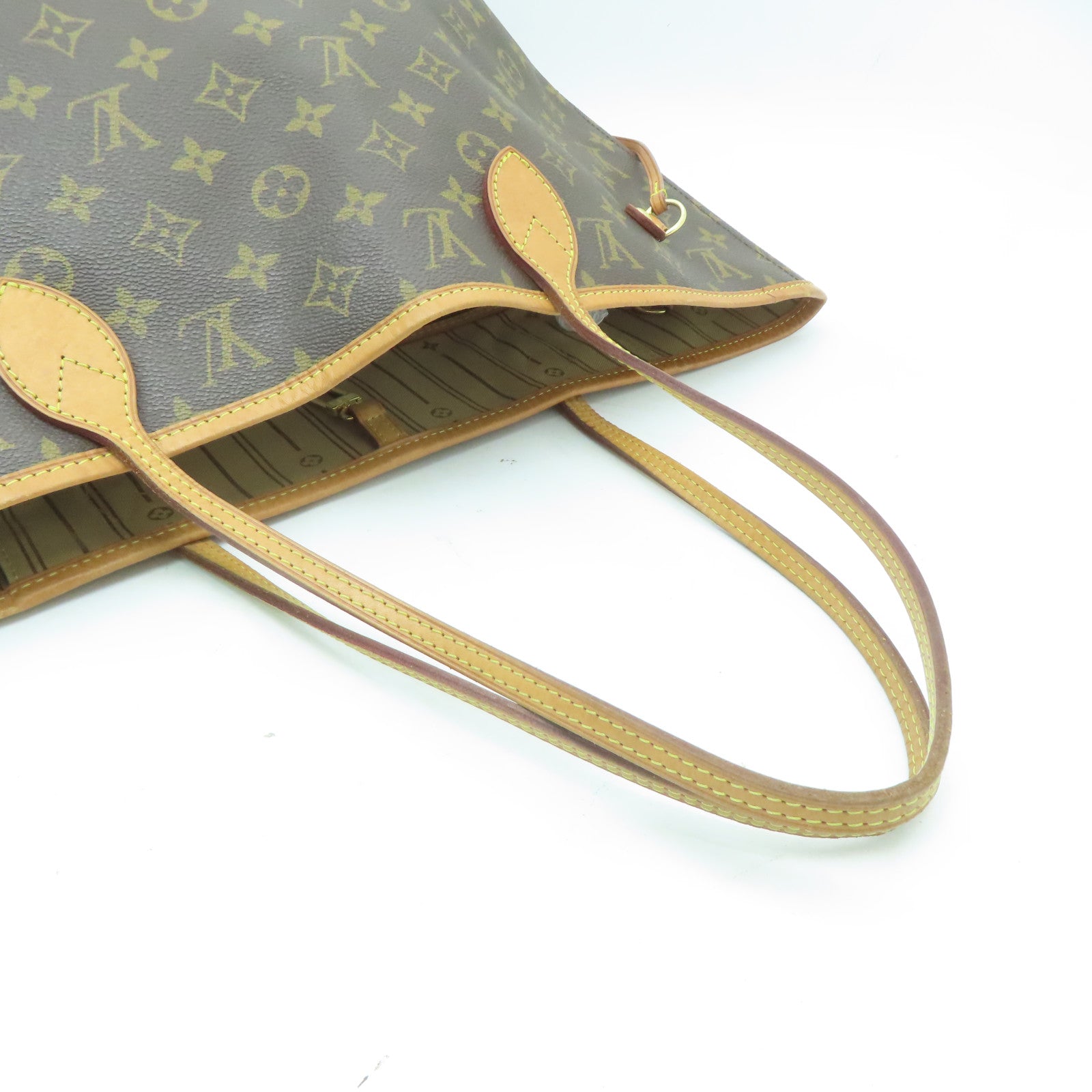 LOUIS VUITTON Monogram Neverfull MM金扣肩背袋啡色