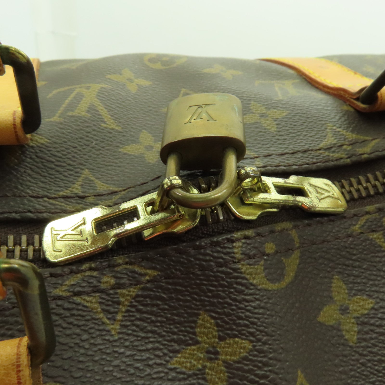 LOUIS VUITTON Monogram Keepall 50金扣波士頓包棕色