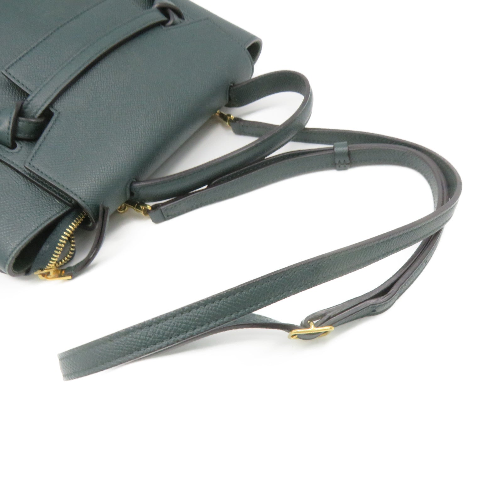 CELINE Cowhide Leather Nano Belt Bag 2Way Shoulder Bag Handle Shoulder Bag Green
