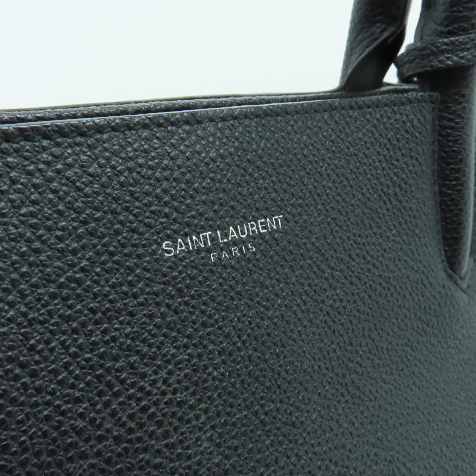 SAINT LAURENT 牛皮皮革2way Shoulder Bag銀扣手挽肩背兩用袋黒色