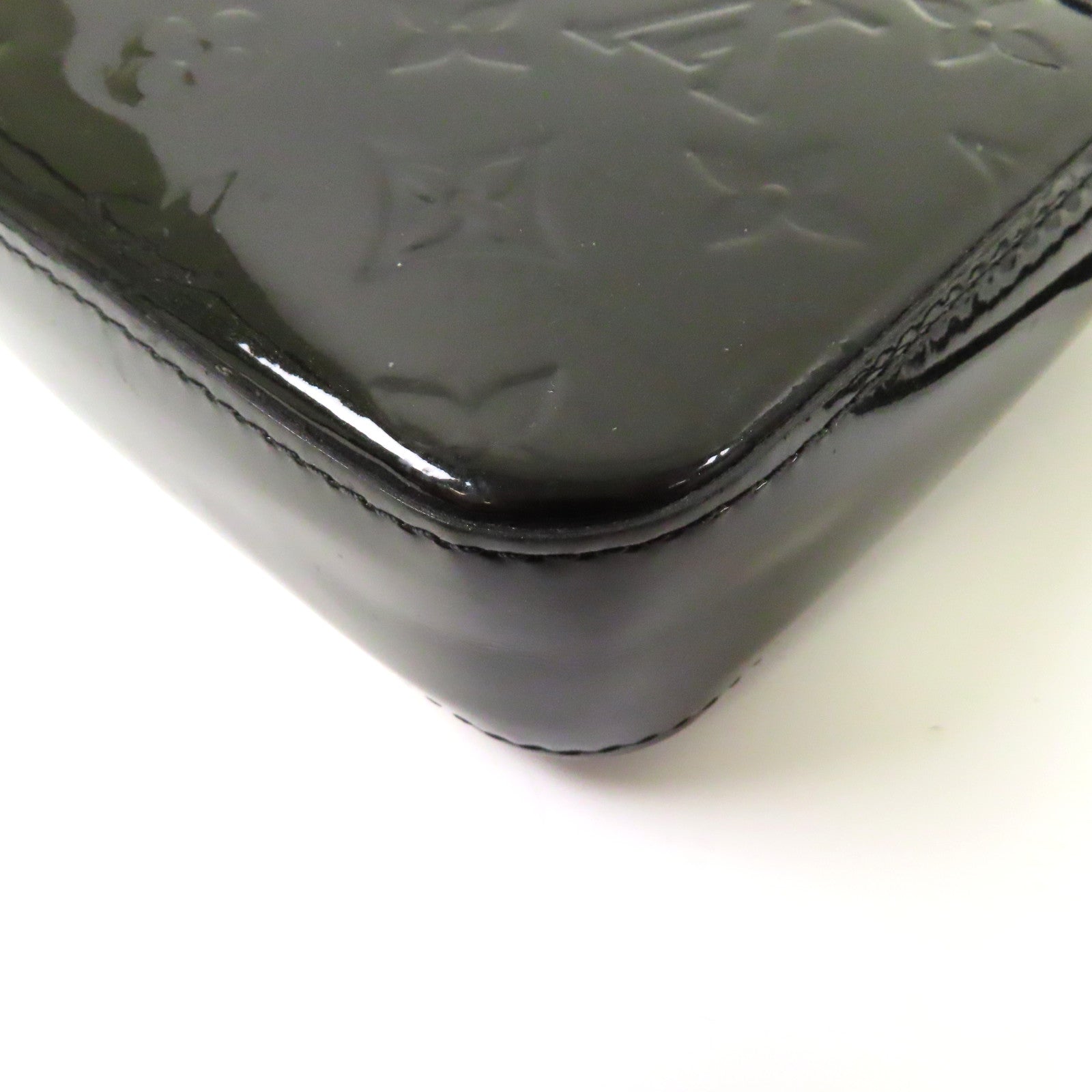 LOUIS VUITTON Monogram Vernis Sac Luice金扣肩背袋墨綠色