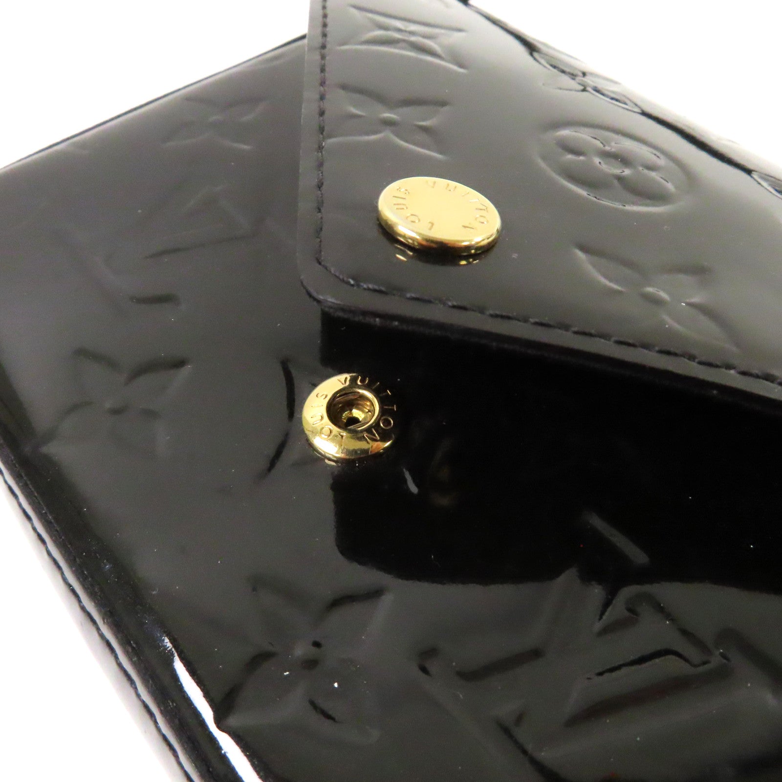 LOUIS VUITTON Monogram Vernis Sac Luice金扣肩背袋墨綠色