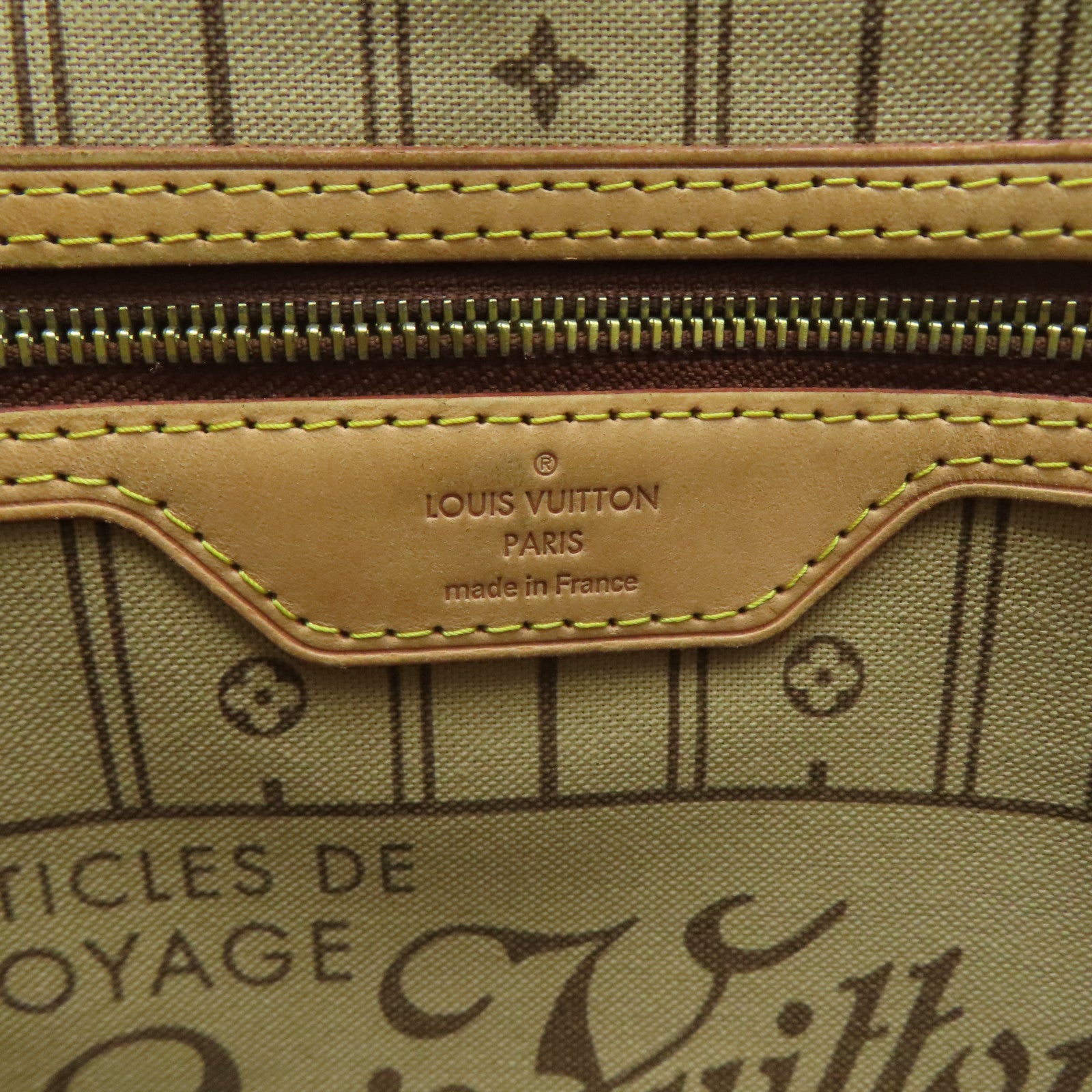 LOUIS VUITTON Monogram Neverfull MM金扣肩背袋啡色