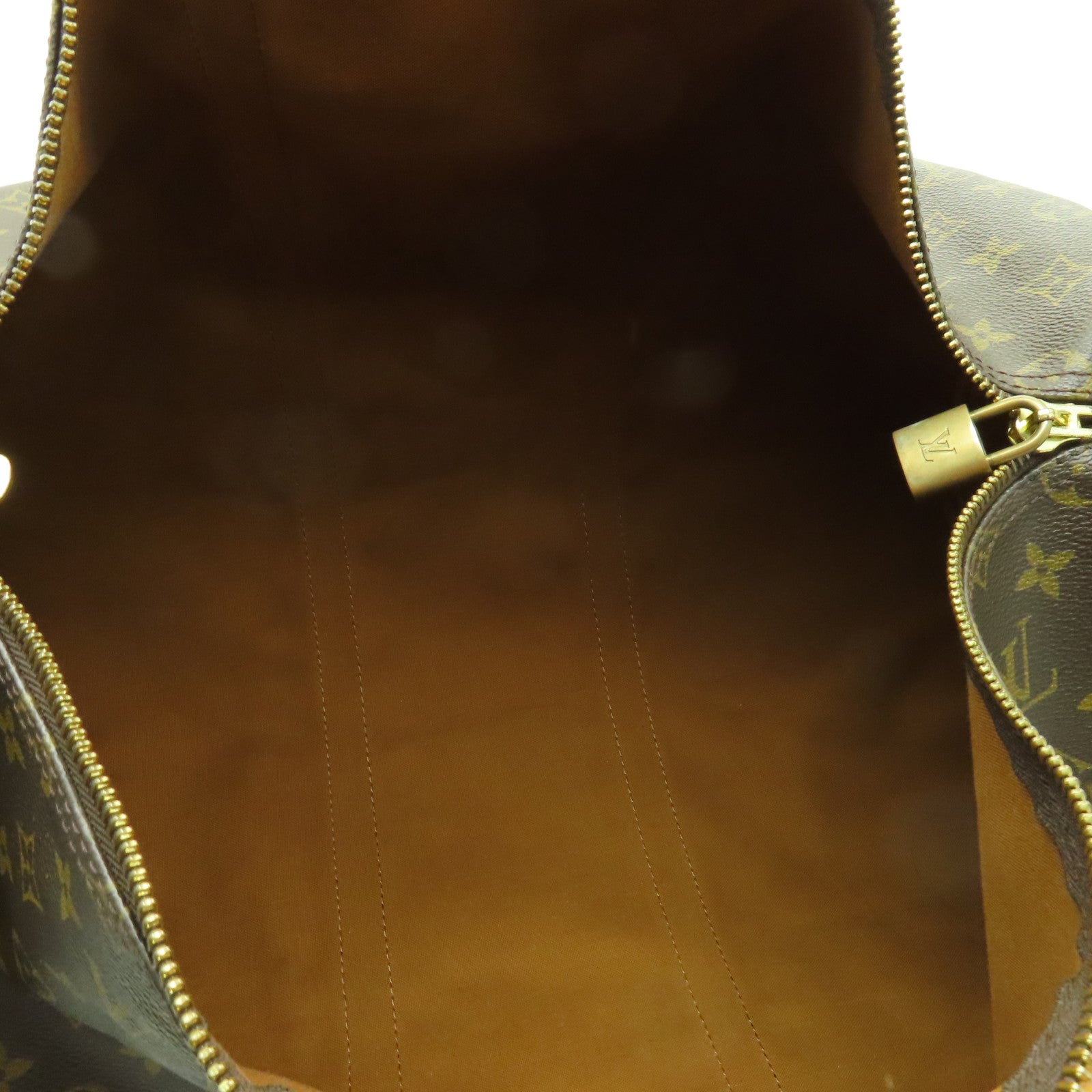 LOUIS VUITTON Monogram Keepall 50金扣波士頓包棕色