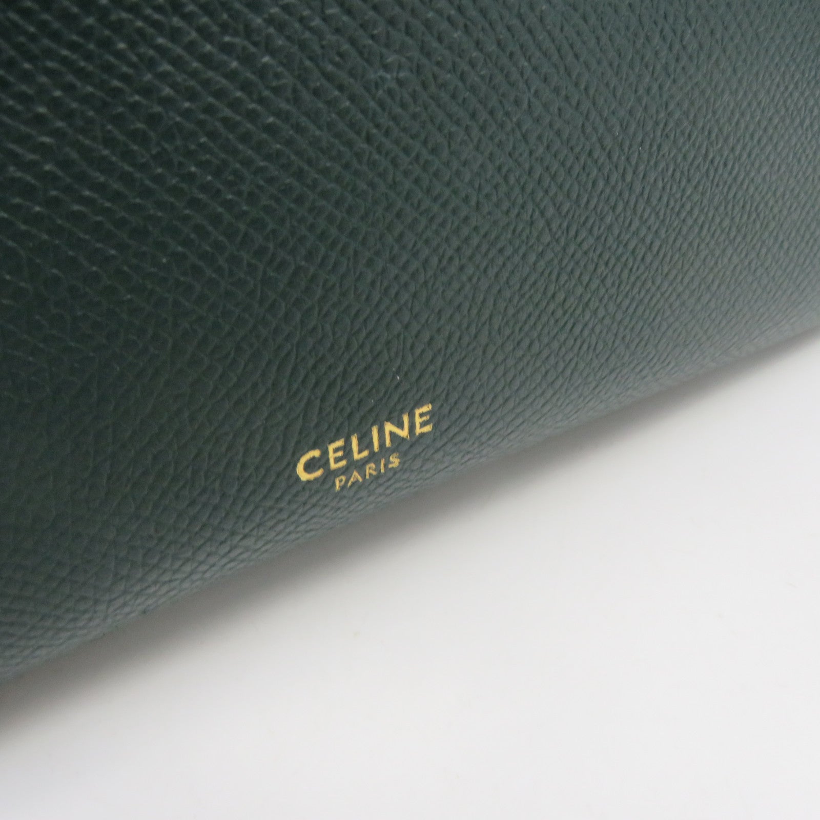 CELINE Cowhide Leather Nano Belt Bag 2Way Shoulder Bag Handle Shoulder Bag Green