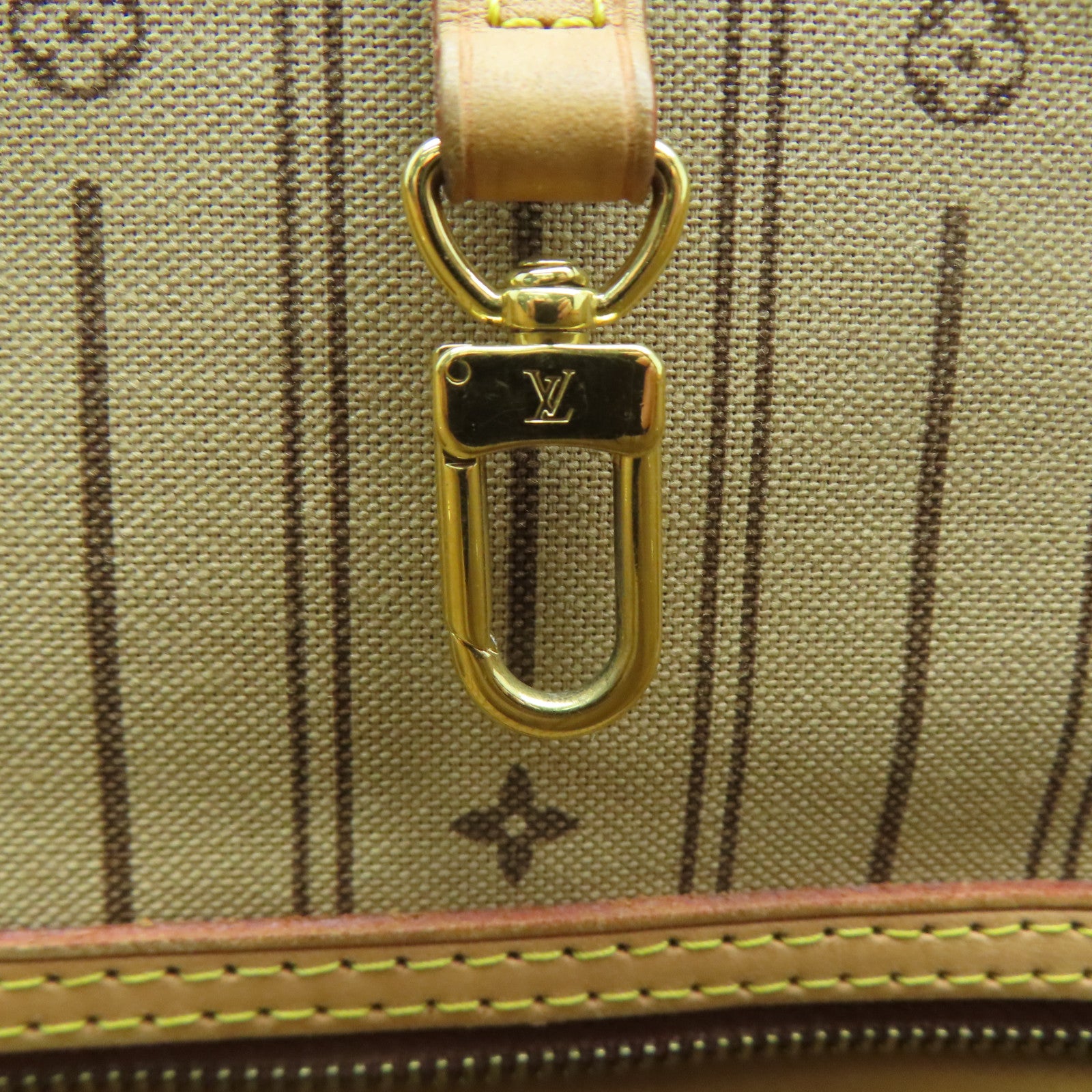LOUIS VUITTON Monogram Neverfull MM金扣肩背袋啡色
