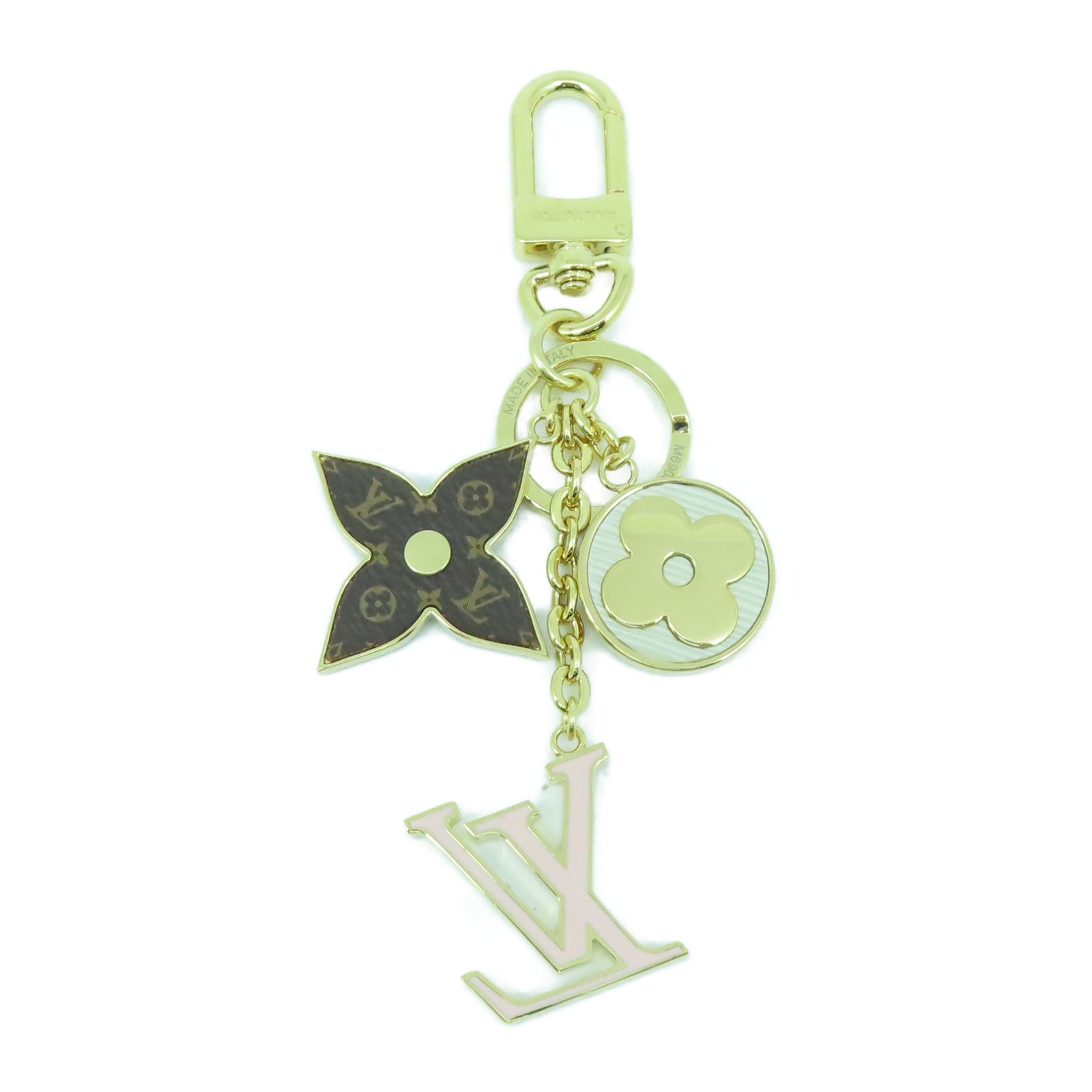 LOUIS VUITTON 金屬Key Ring/Charm金扣鑰匙圈/掛飾啡色/白色/粉紅色