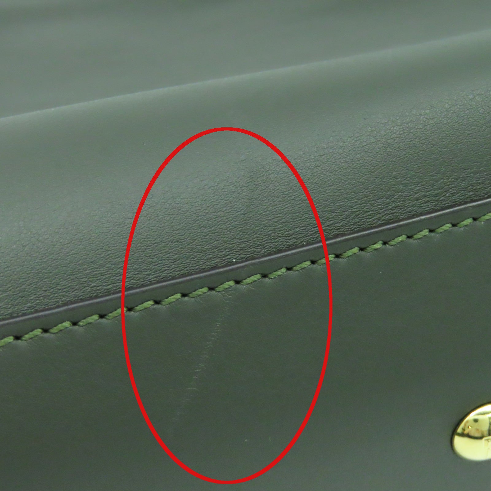 FENDI 皮革Peekboo金扣手挽肩背两用袋绿色