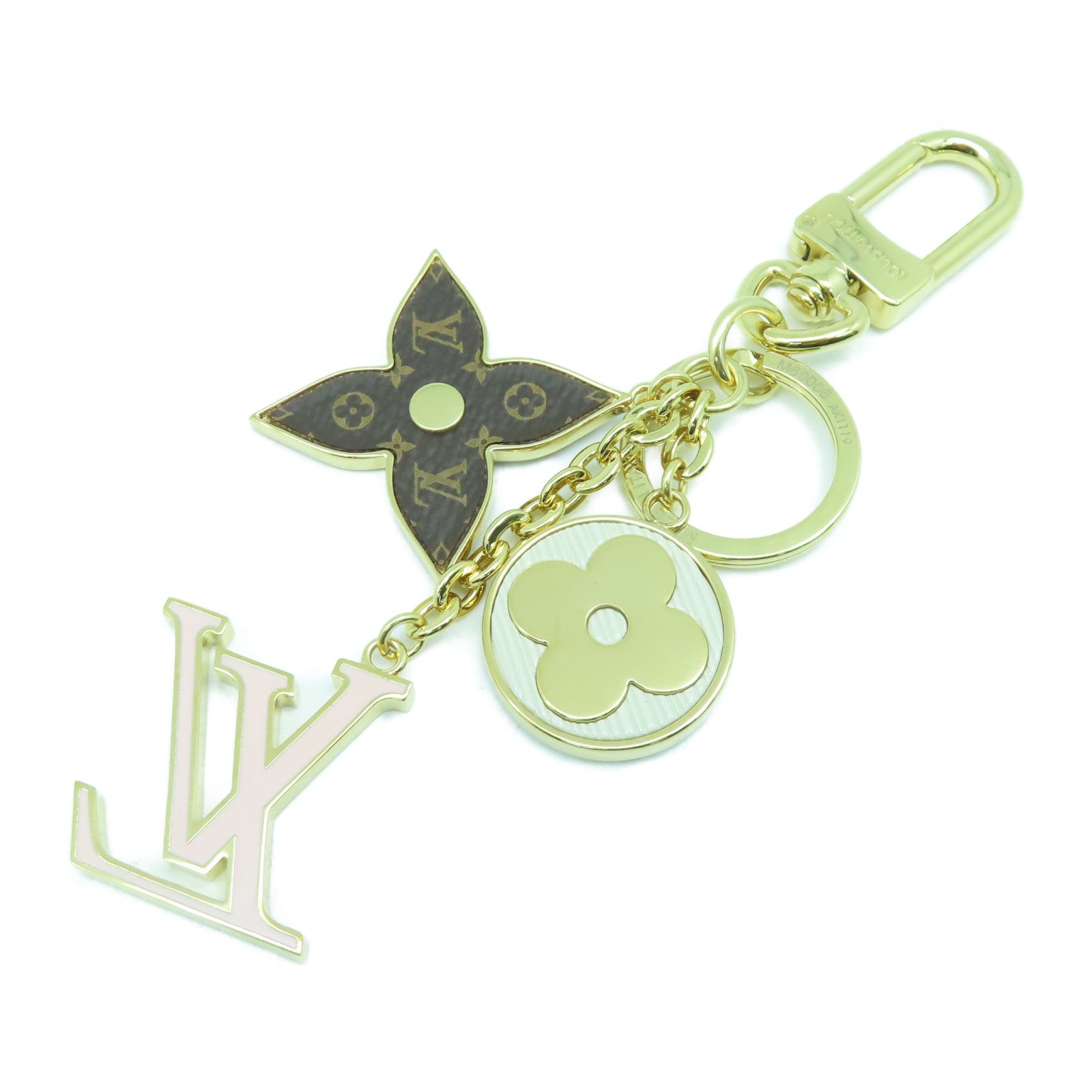 LOUIS VUITTON 金屬Key Ring/Charm金扣鑰匙圈/掛飾啡色/白色/粉紅色