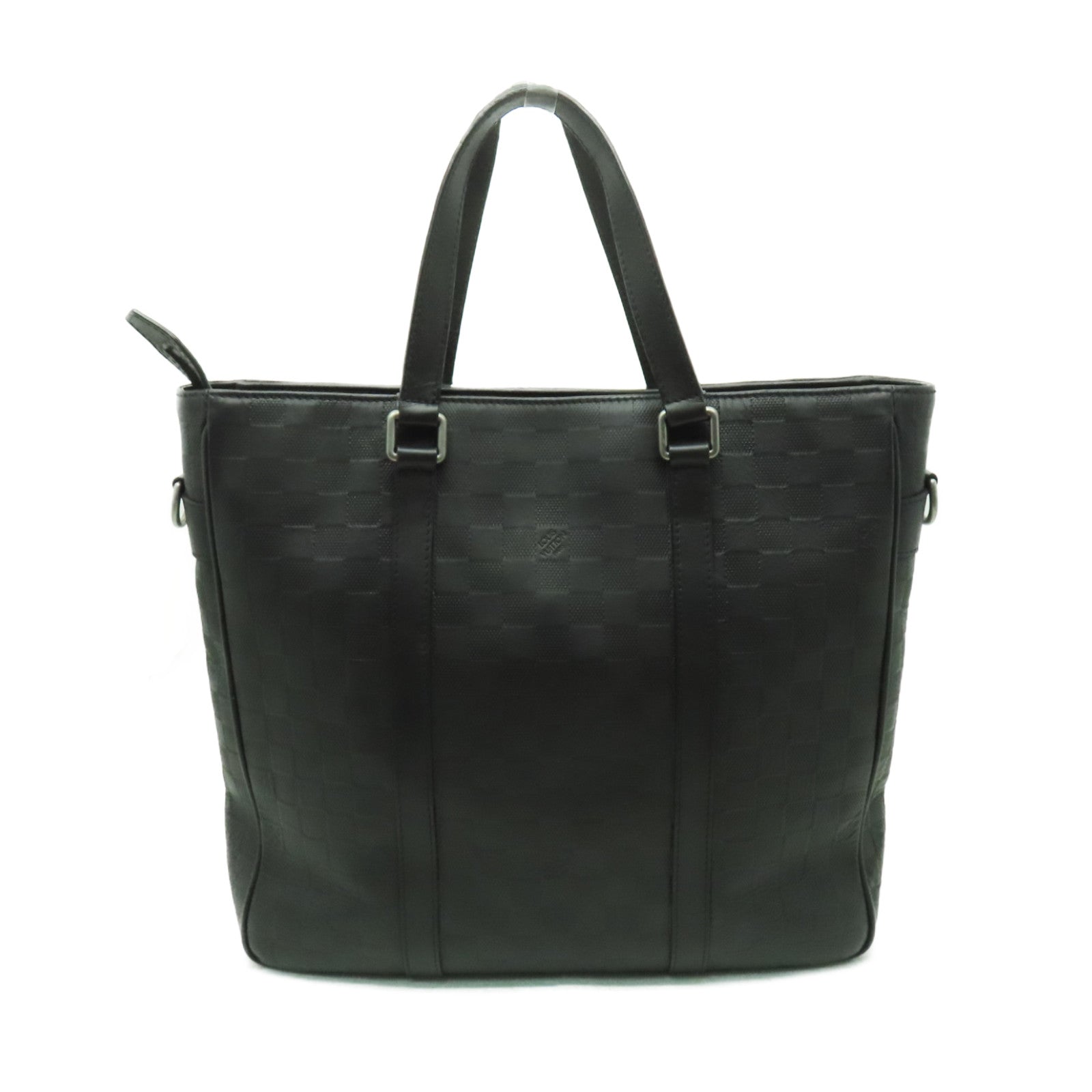 LOUIS VUITTON Damier Infini Tadao PM銀扣手挽肩背兩用袋黒色