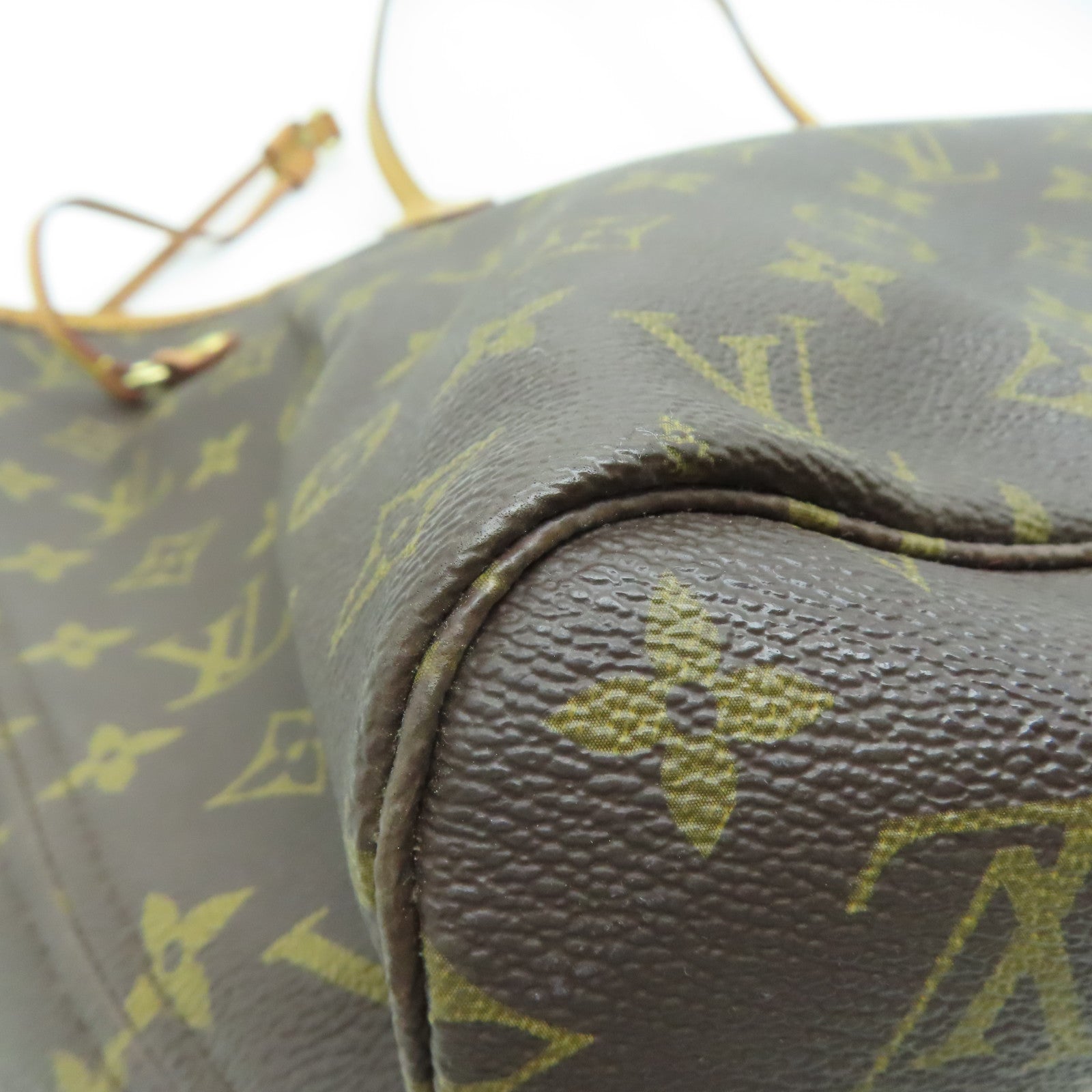 LOUIS VUITTON Monogram Neverfull MM金扣肩背袋啡色