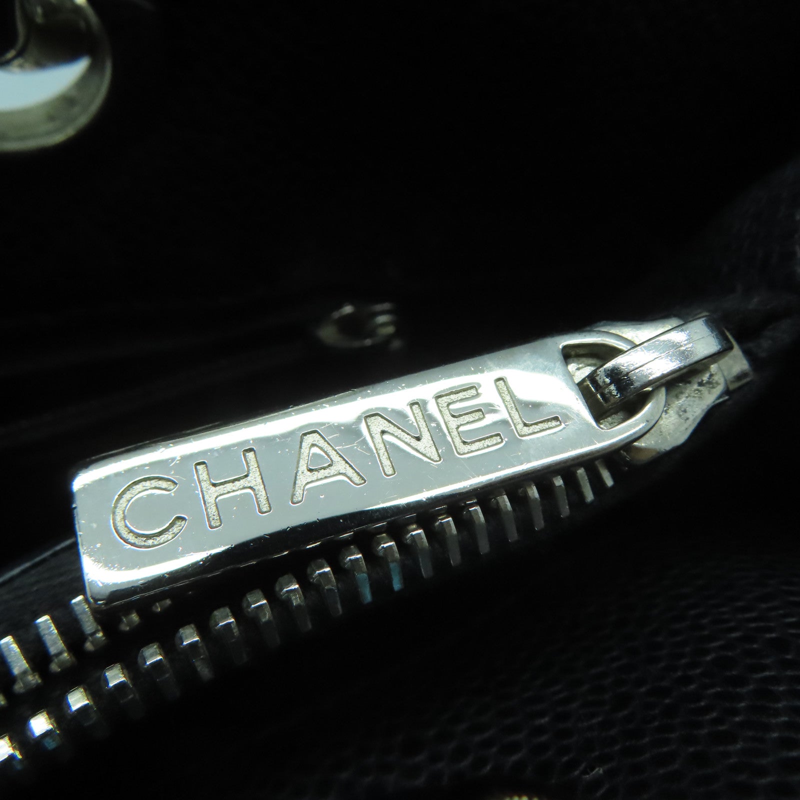 CHANEL 菱格Caviar皮革GST Grand Shopping Tote Bag银扣手挽袋黑色