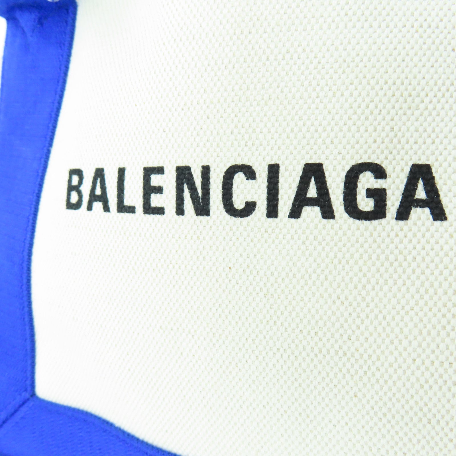 BALENCIAGA 帆布Tote Bag銀扣手挽袋白色/藍色