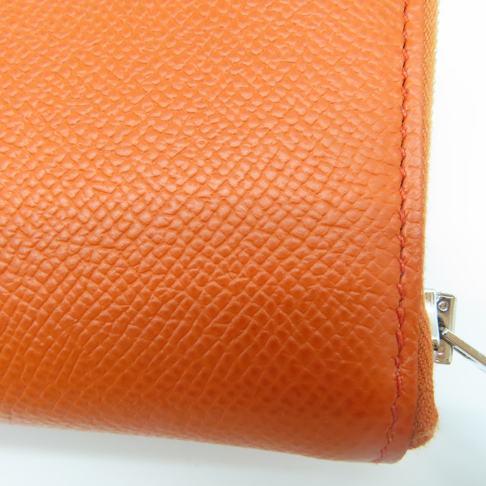 HERMES Espom/Swift皮革Silki Wallet To Go银长钱包/肩背袋橙色/粉红色