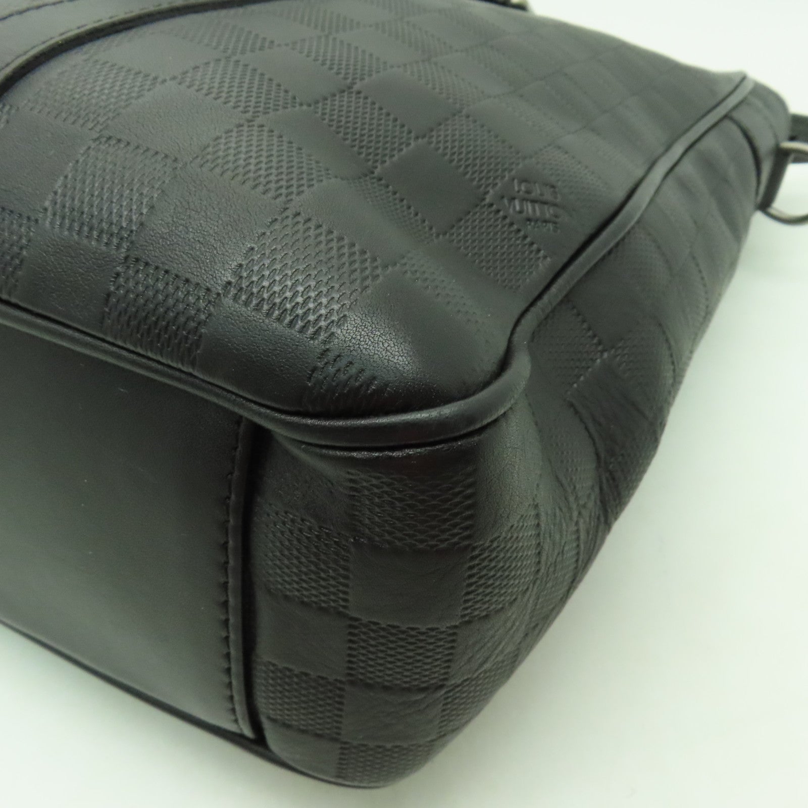 LOUIS VUITTON Damier Infini Tadao PM銀扣手挽肩背兩用袋黒色