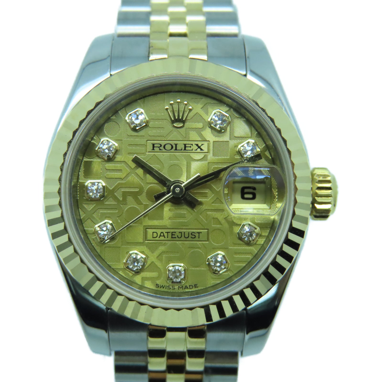 ROLEX 18K黃金Datejust 26mm不鏽鋼手錶自動機芯金色