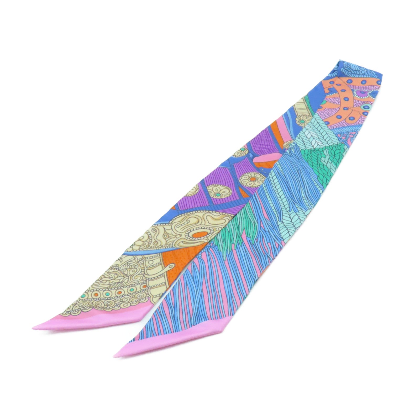 HERMES 絲質Twilly絲巾彩色