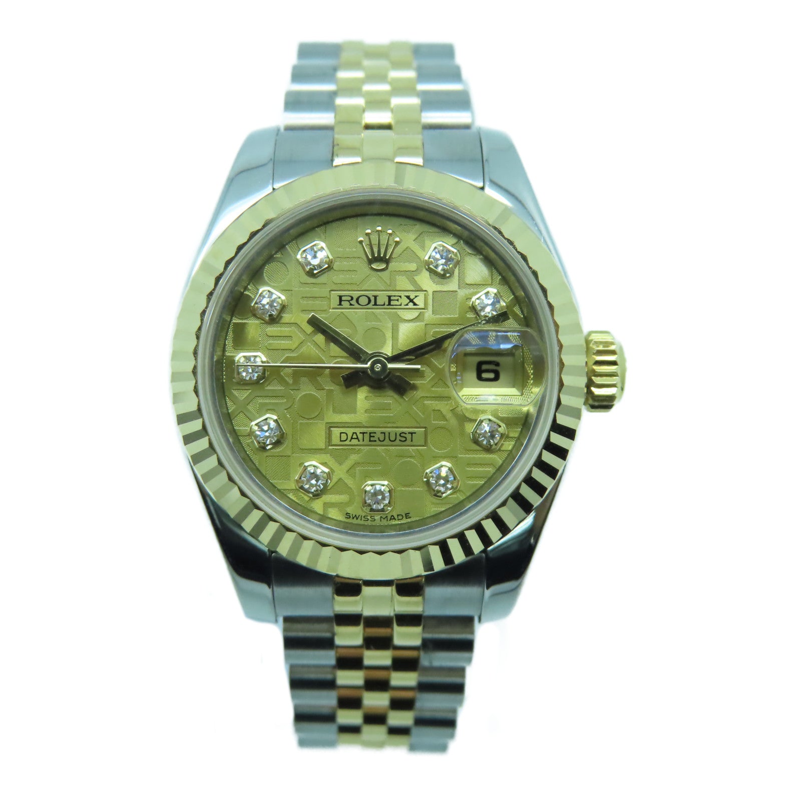 ROLEX 18K黃金Datejust 26mm不鏽鋼手錶自動機芯金色