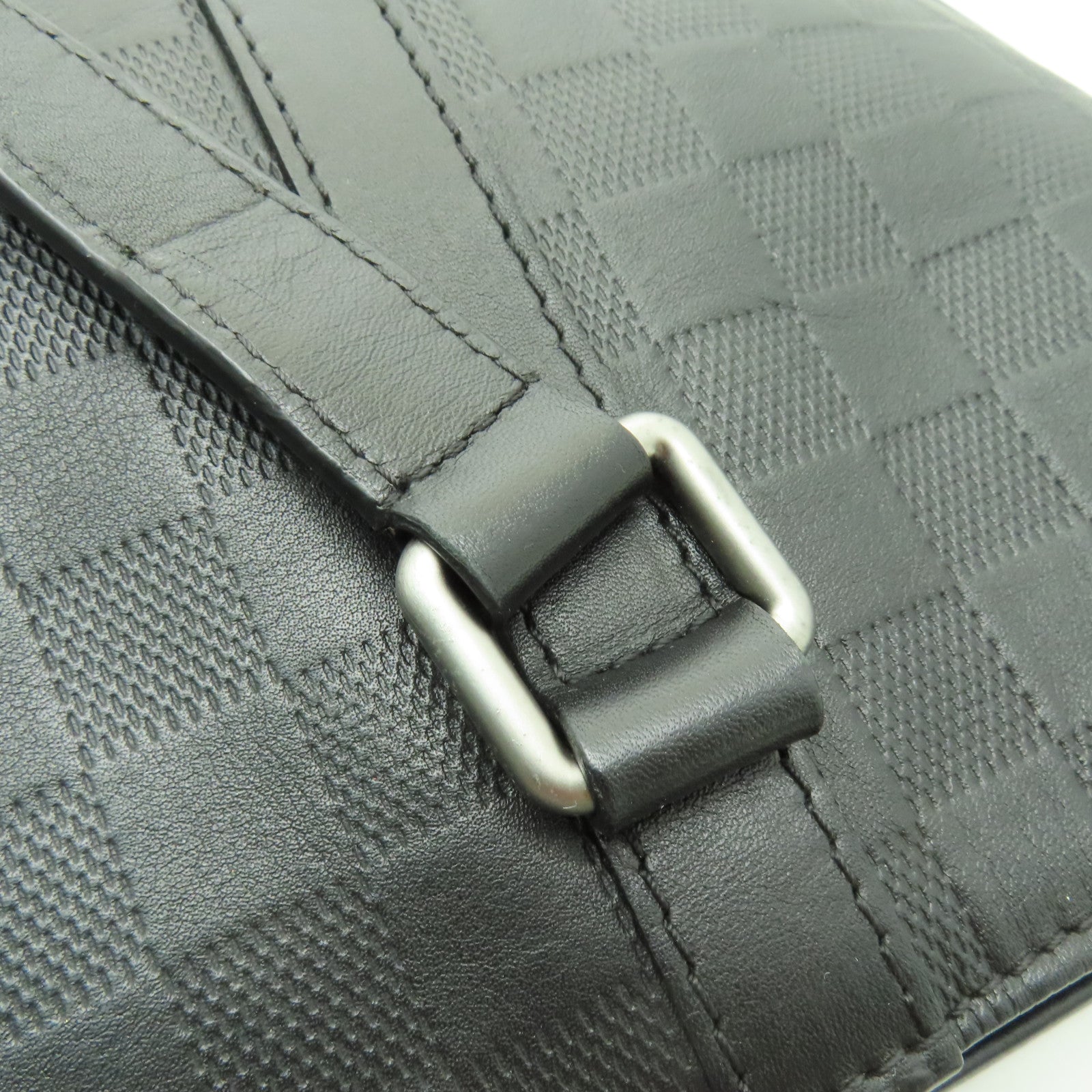 LOUIS VUITTON Damier Infini Tadao PM銀扣手挽肩背兩用袋黒色