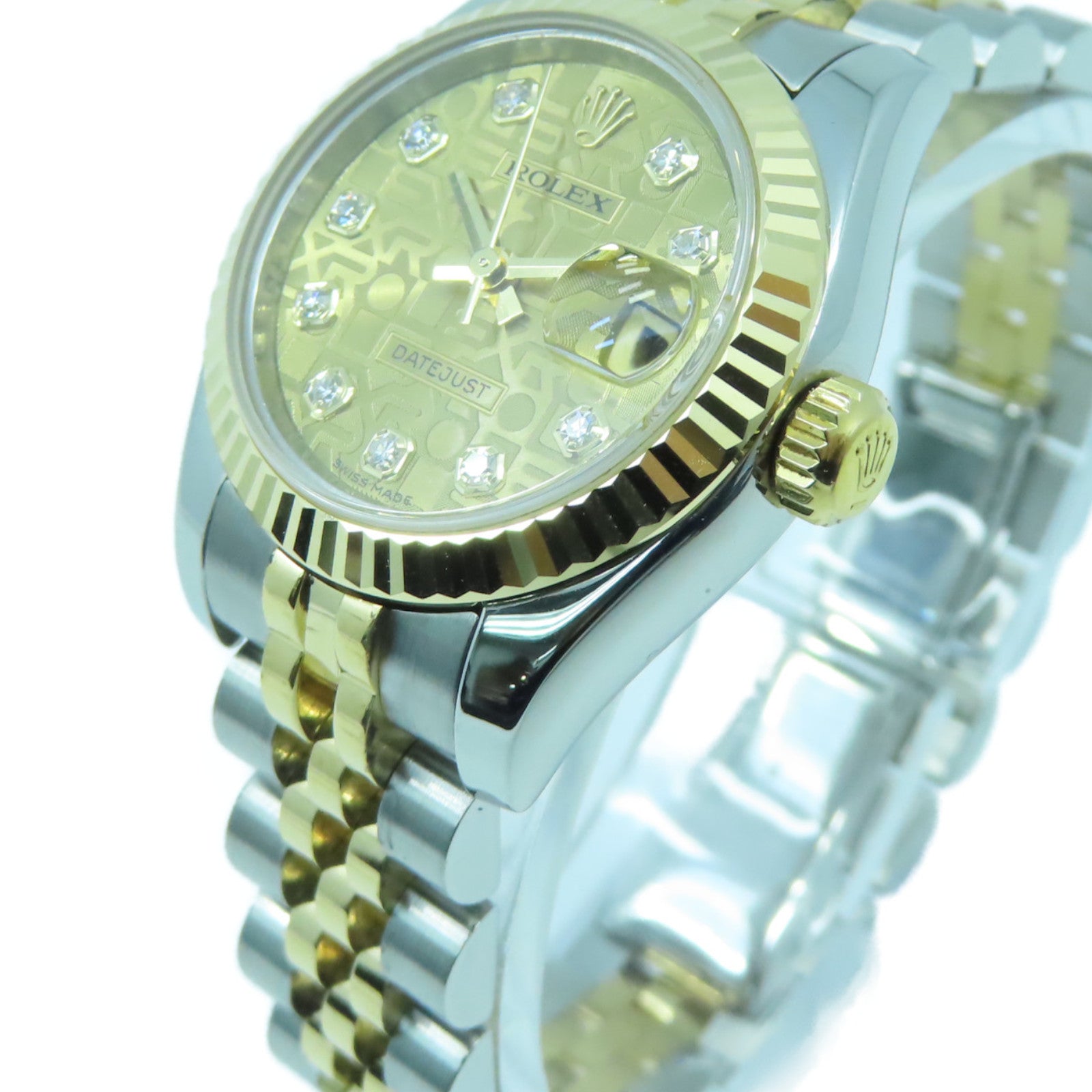 ROLEX 18K黃金Datejust 26mm不鏽鋼手錶自動機芯金色