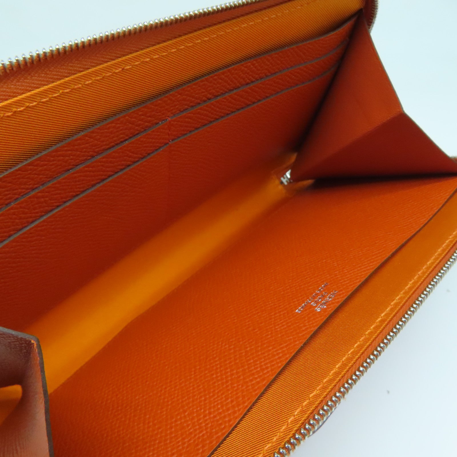 HERMES Espom/Swift皮革Silki Wallet To Go银长钱包/肩背袋橙色/粉红色