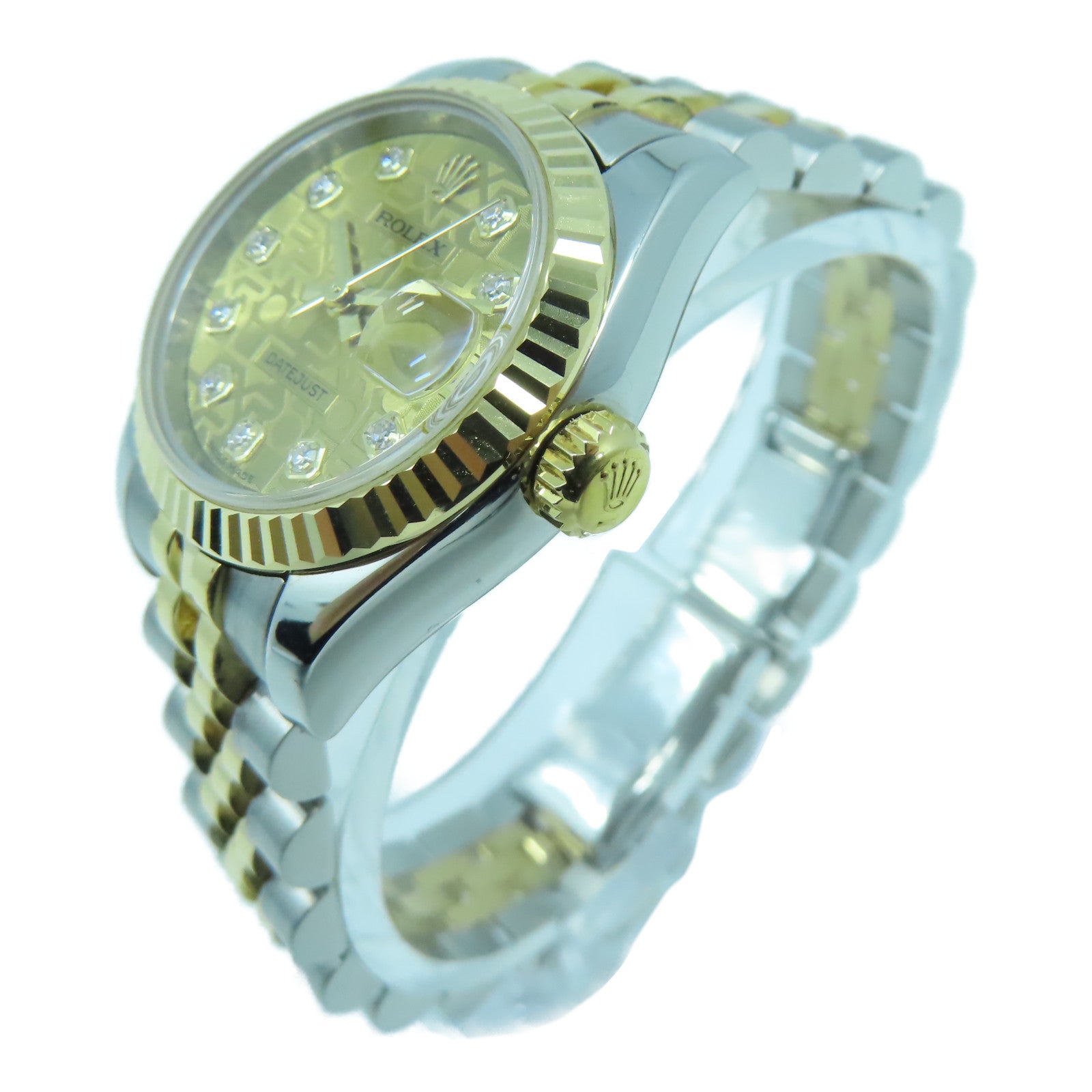 ROLEX 18K黃金Datejust 26mm不鏽鋼手錶自動機芯金色