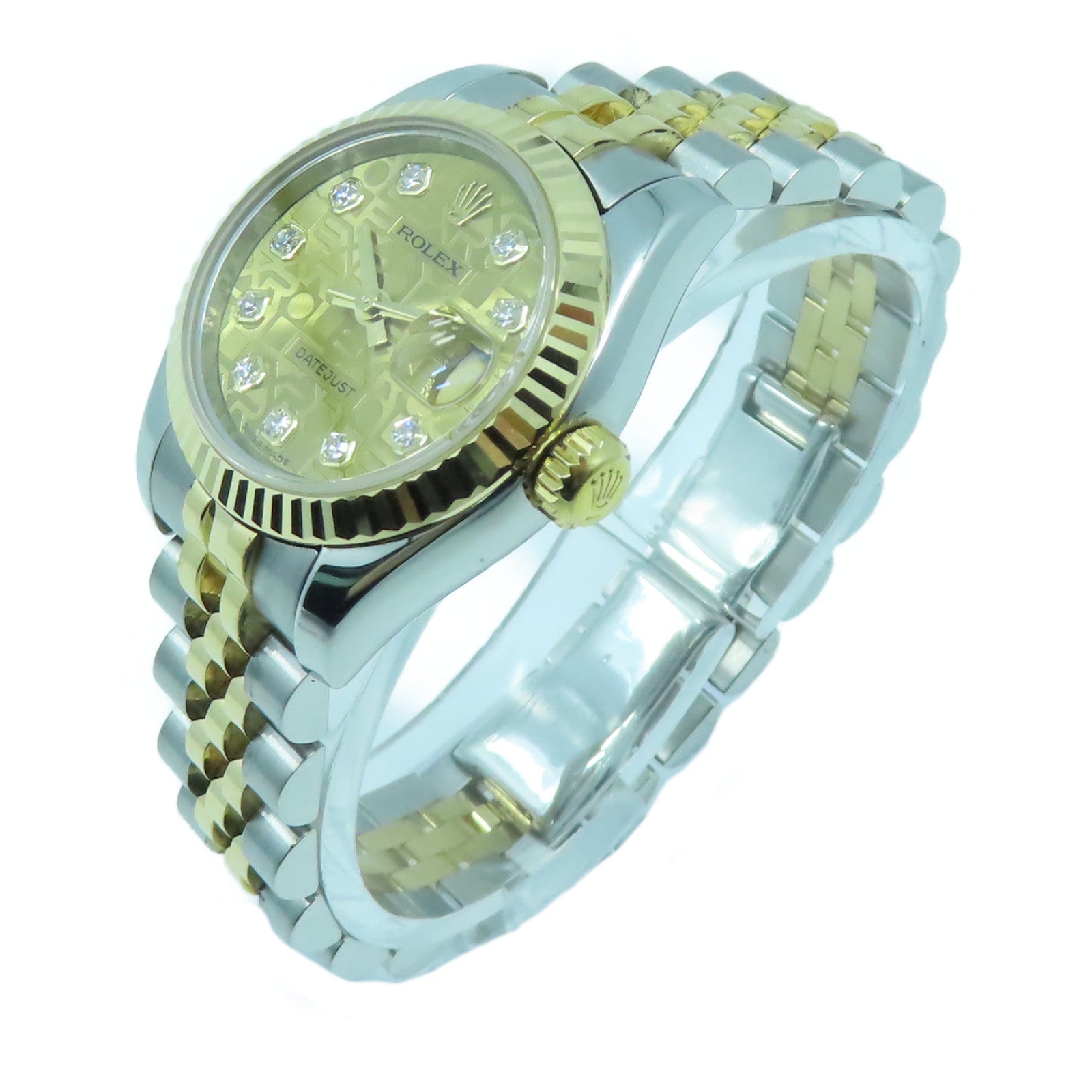 ROLEX 18K黃金Datejust 26mm不鏽鋼手錶自動機芯金色