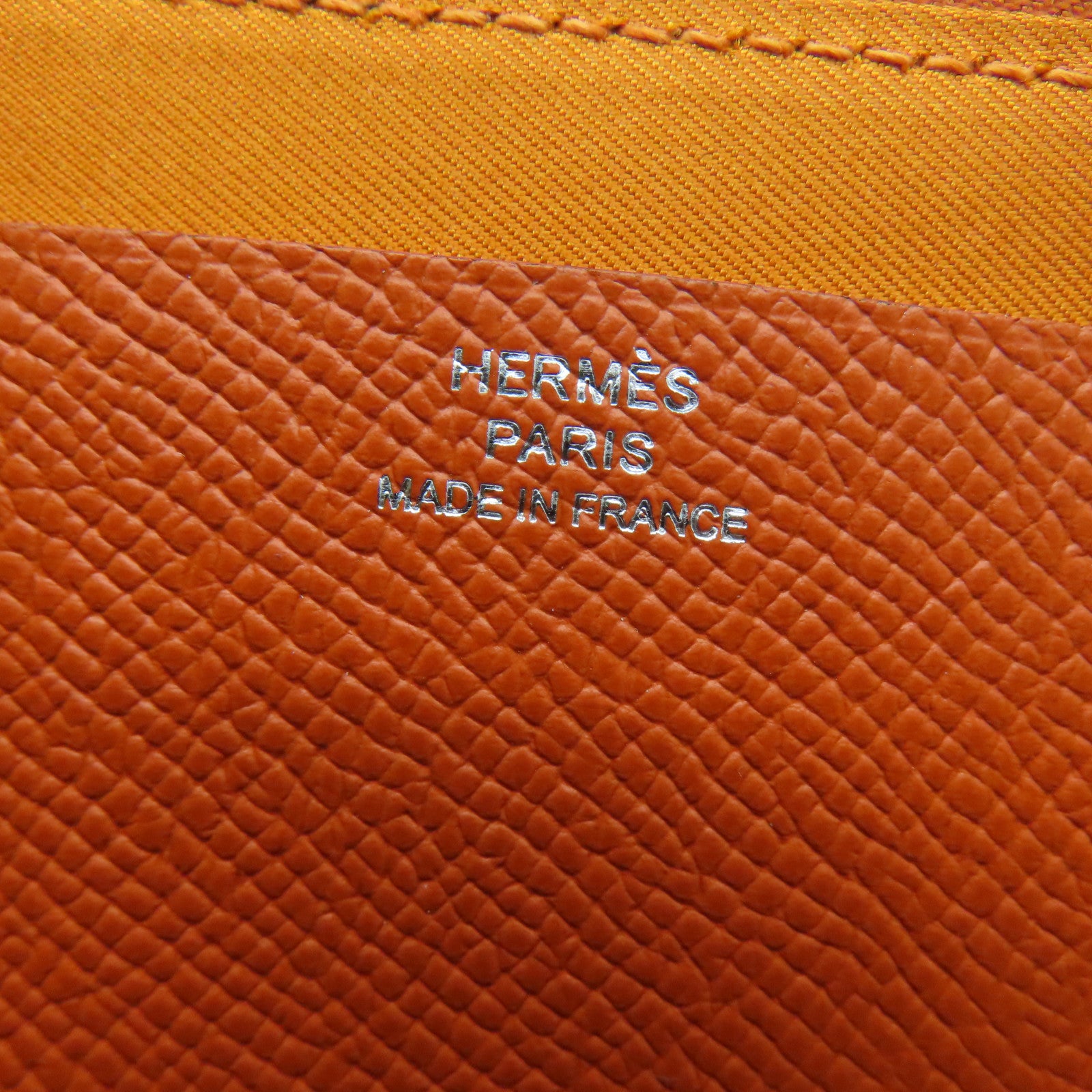 HERMES Espom/Swift皮革Silki Wallet To Go银长钱包/肩背袋橙色/粉红色