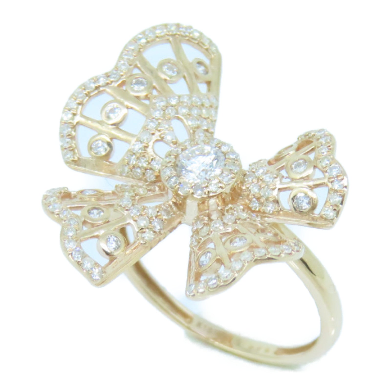 JEWELRY 18K Rose Gold Diamond Ring 0.7ct Diamond Ring US#6
