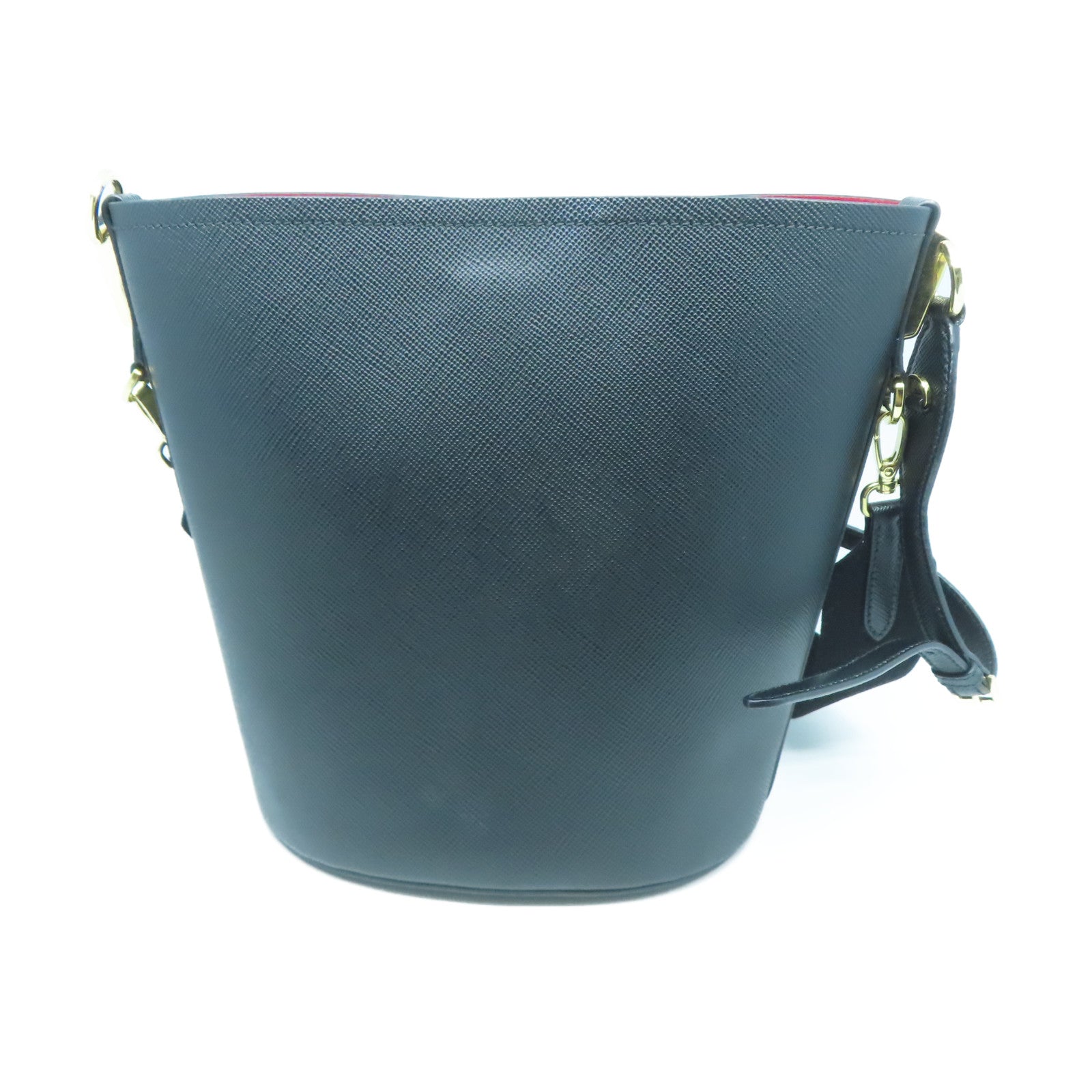 PRADA Saffiano Cuir皮革Hobo Bag金扣肩背袋