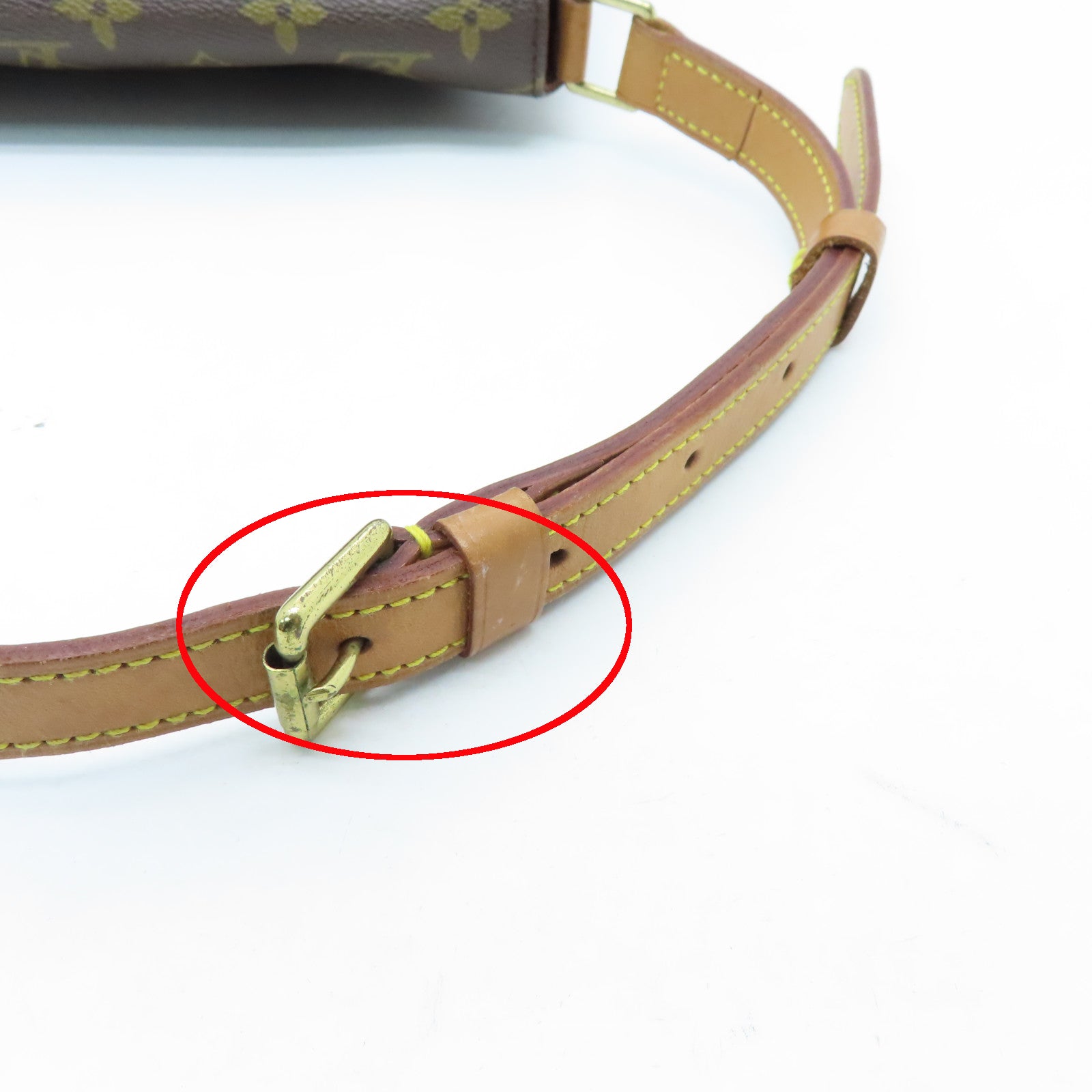 LOUIS VUITTON Monogram Musette Tango Gold Buckle Shoulder Bag Brown