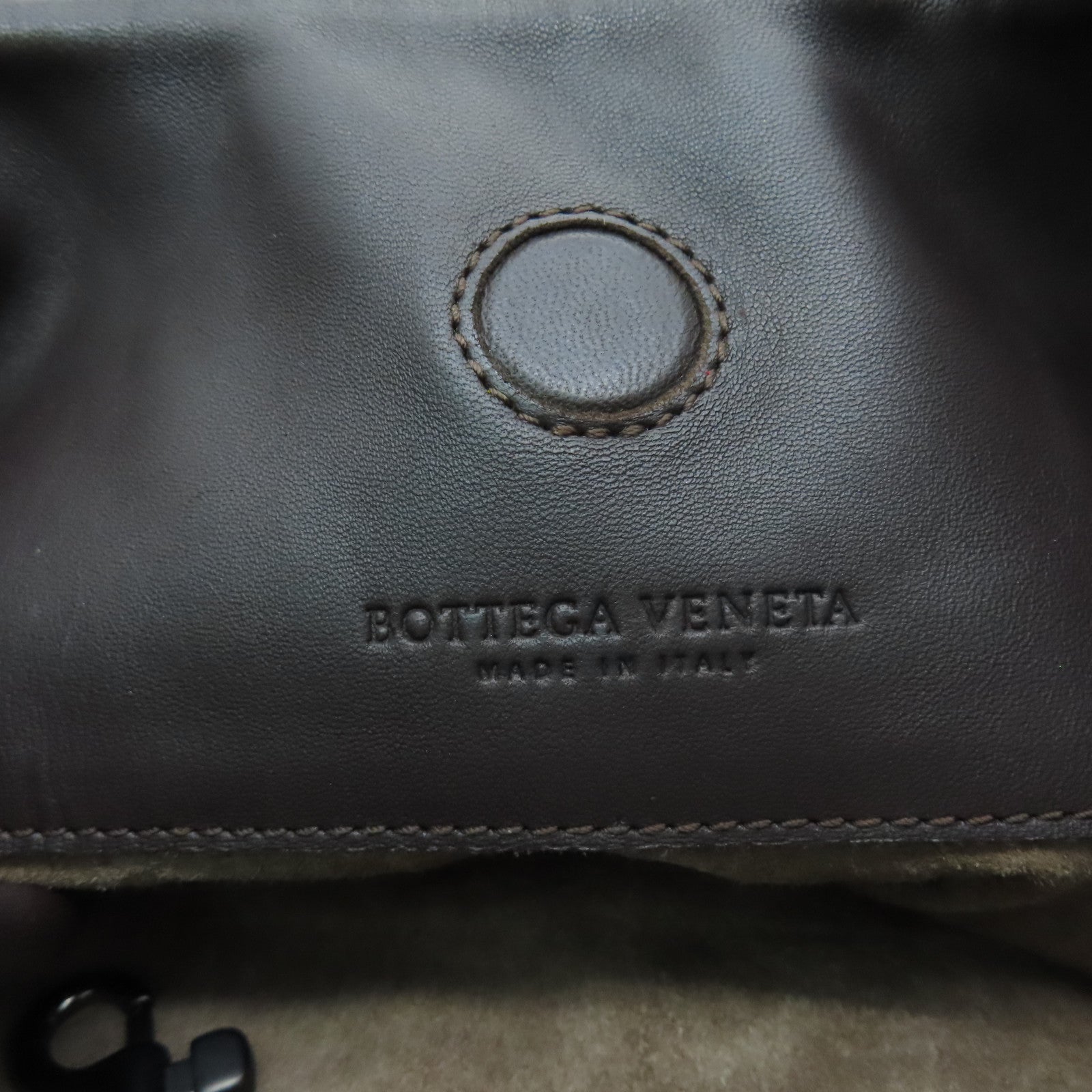 BOTTEGA VENETA 【激減優惠】織紋皮革Shoulder Bag銀扣肩背袋啡色