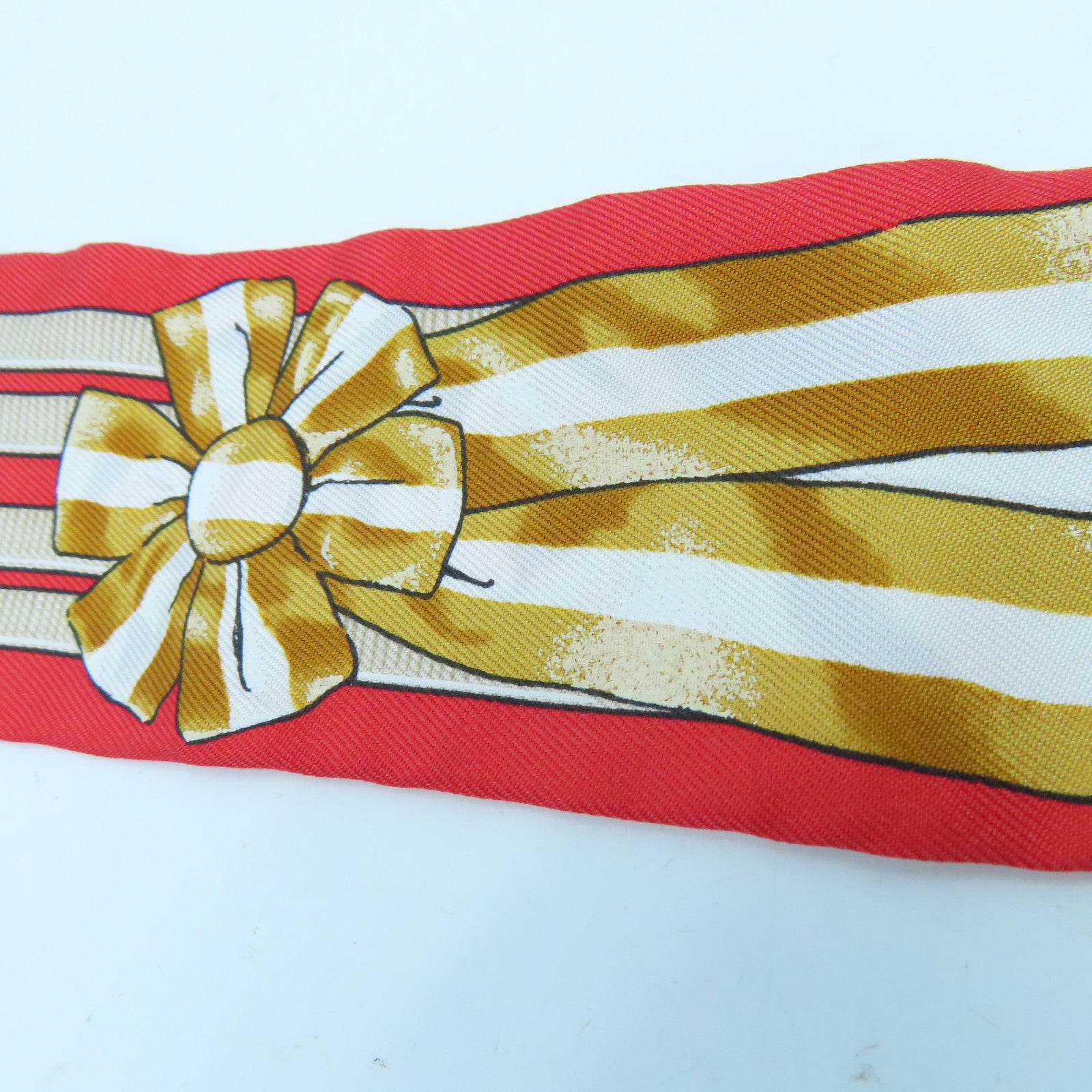 HERMES 【激減優惠】絲質Twilly Scarf絲巾紅色