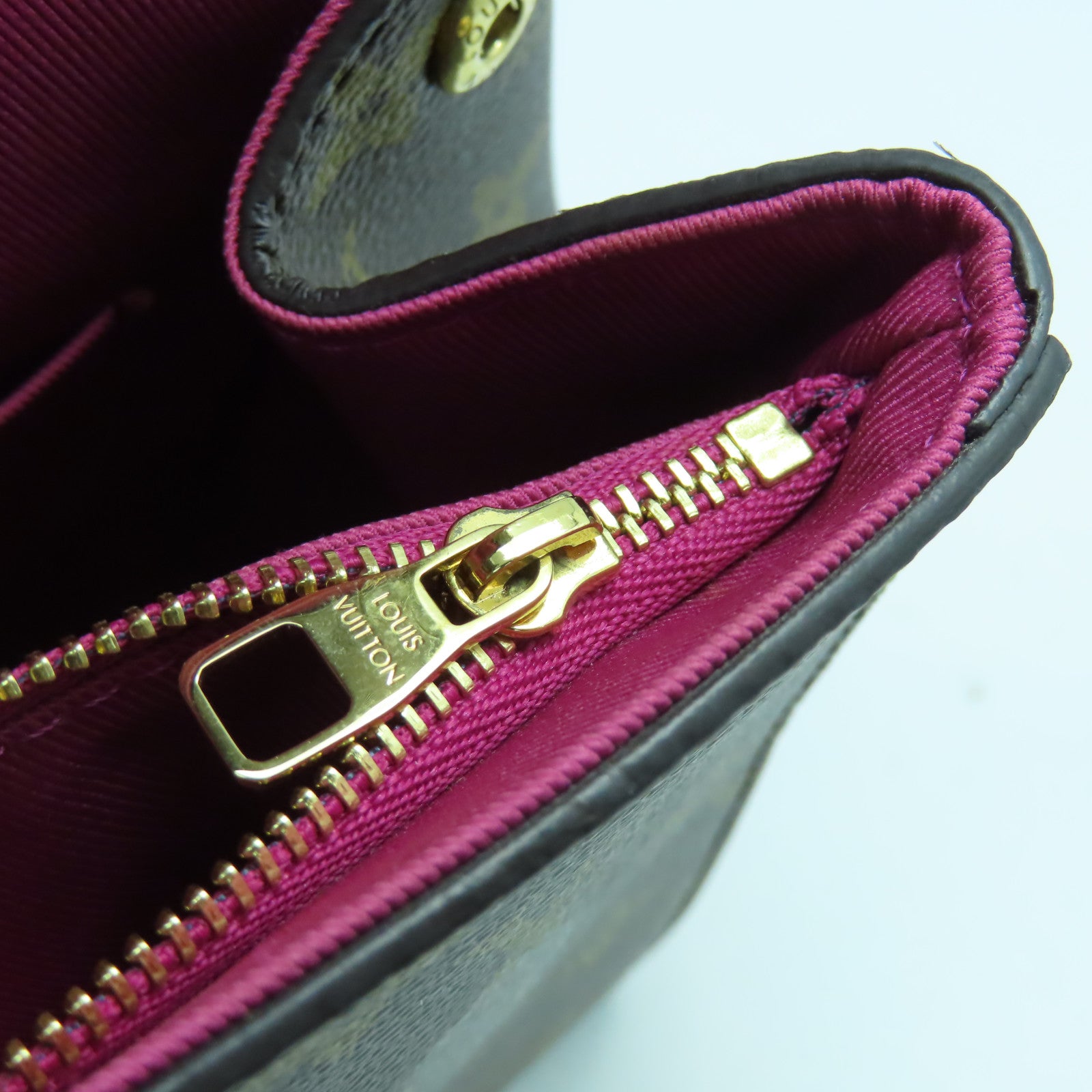 LOUIS VUITTON Monogram Cluny BB金扣手挽肩背兩用袋啡色/粉紅色