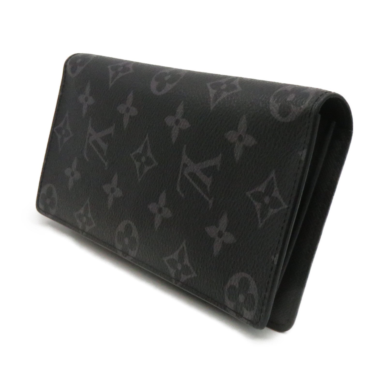 LOUIS VUITTON Monogram Brazza Long Wallet long wallet black