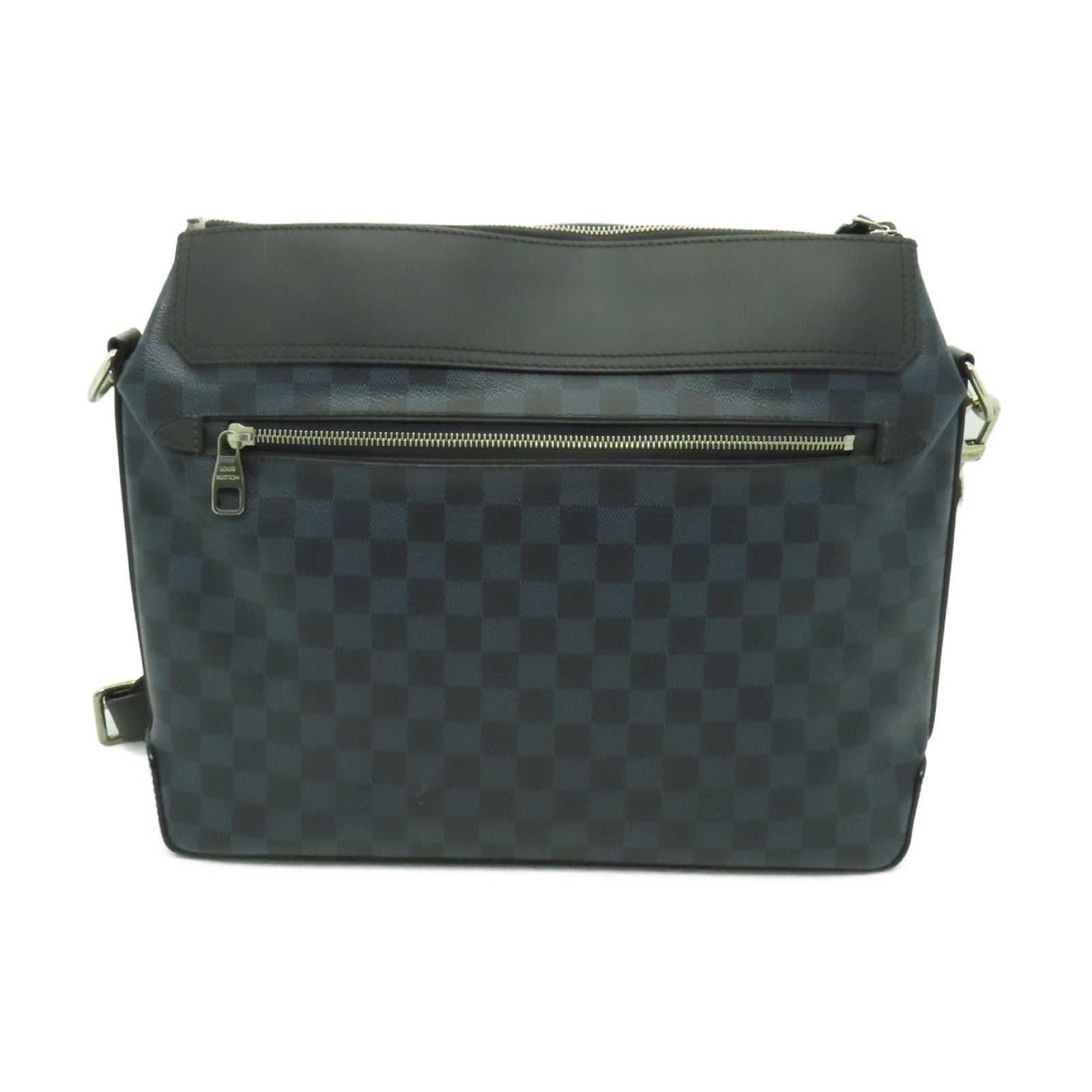 LOUIS VUITTON Damier Cobalt Greenwich銀扣手挽肩背兩用袋深藍色
