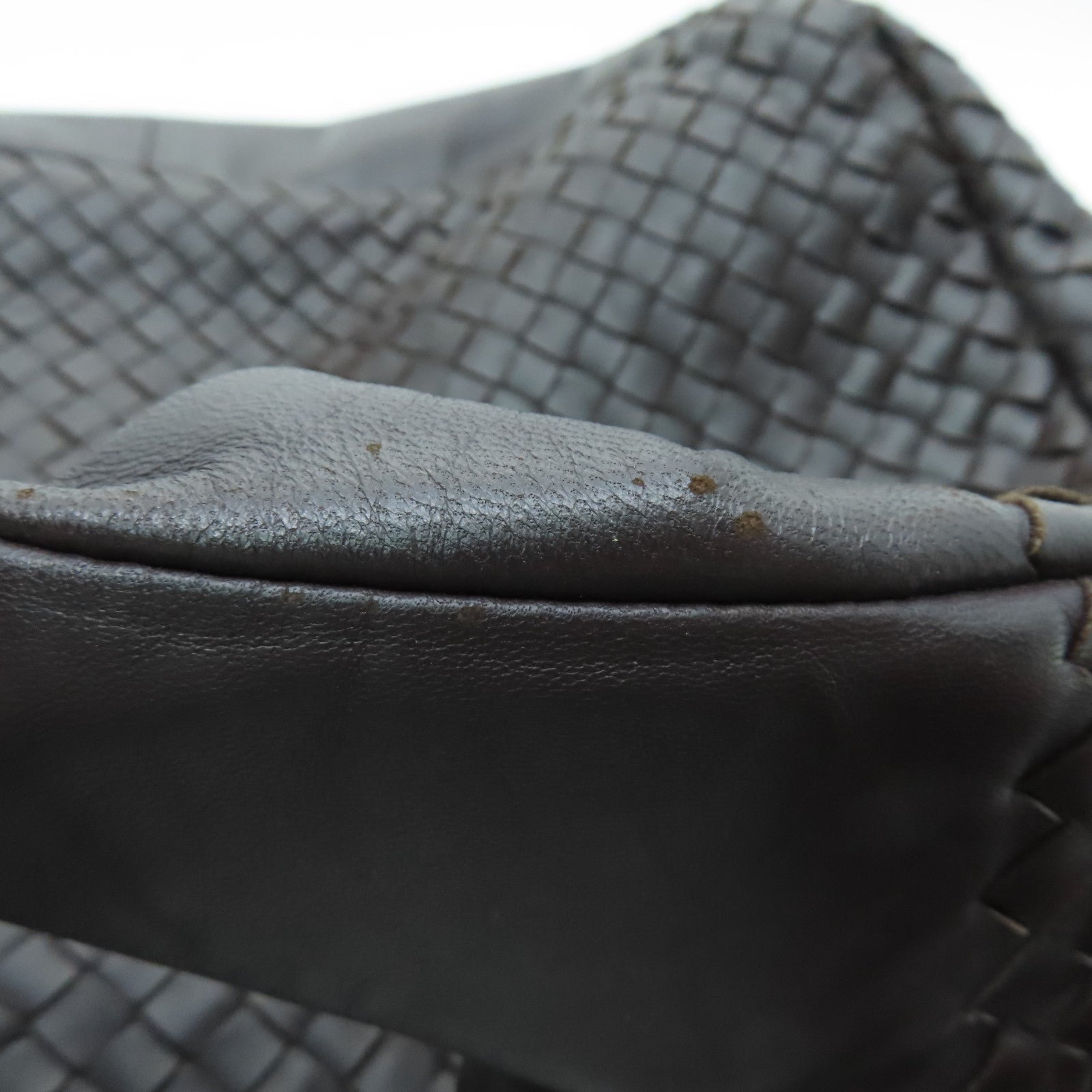 BOTTEGA VENETA 【激減優惠】織紋皮革Shoulder Bag銀扣肩背袋啡色