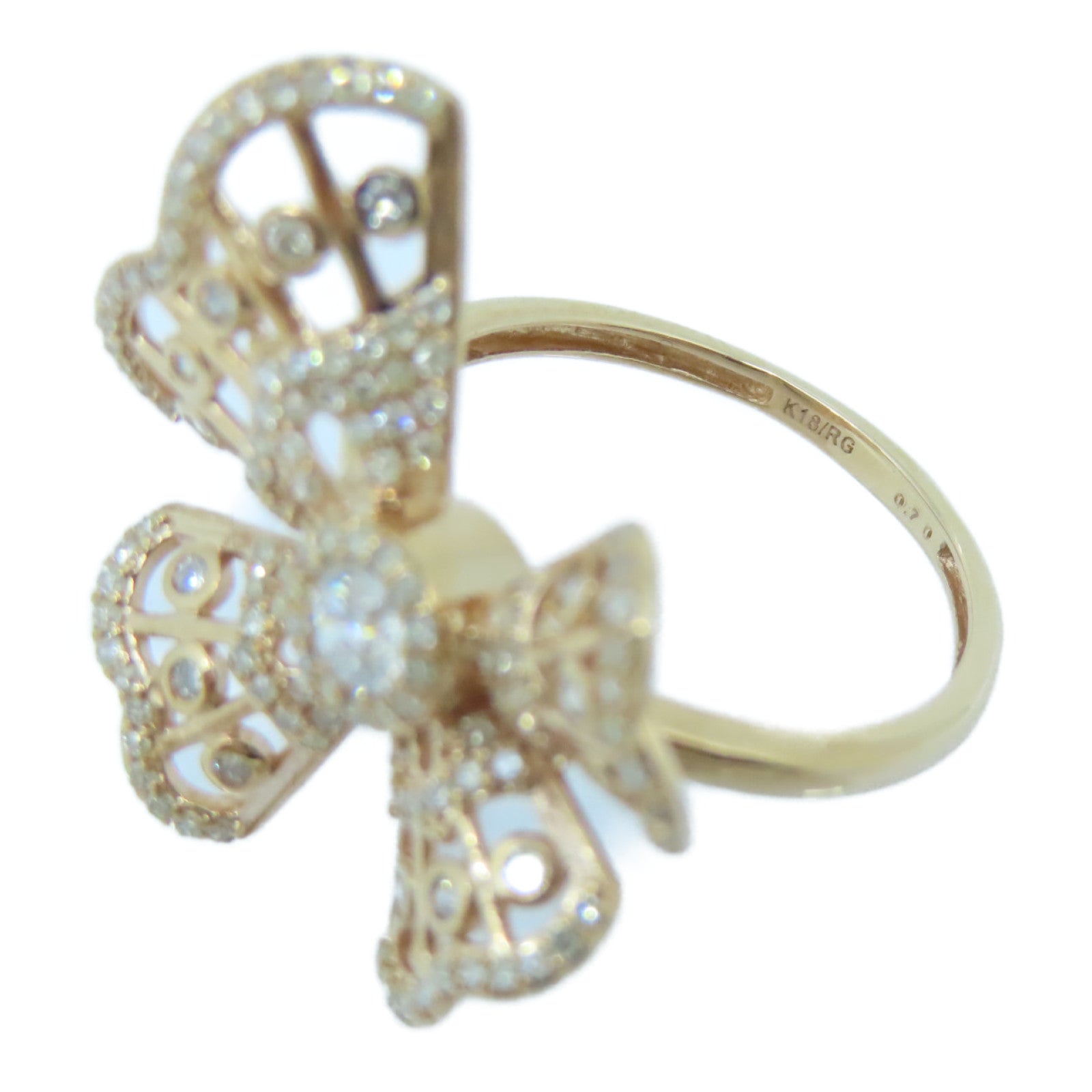 JEWELRY 18K Rose Gold Diamond Ring 0.7ct Diamond Ring US#6