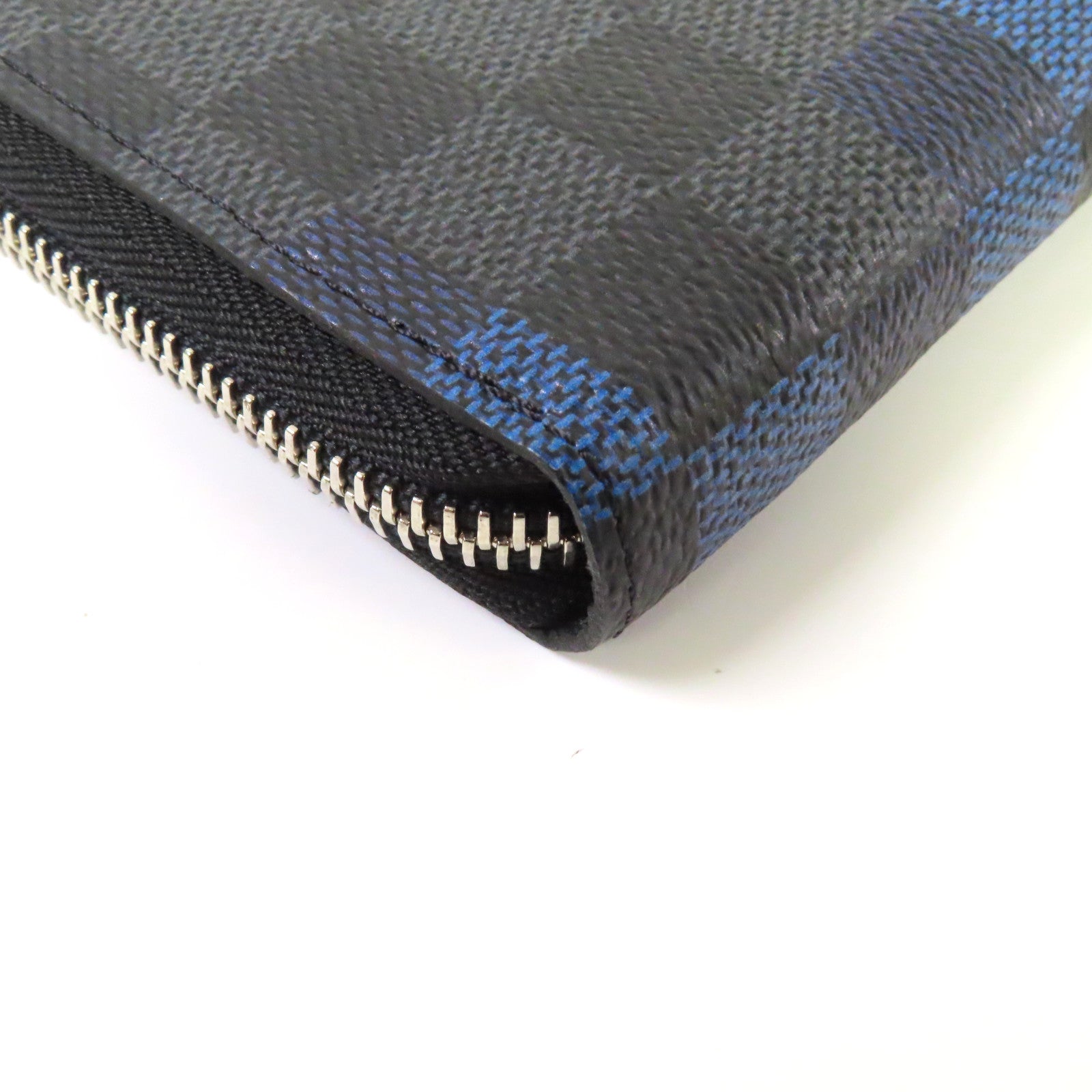 LOUIS VUITTON Damier Graphite Pixel Zipper Long Wallet銀扣長錢包藍色/灰色