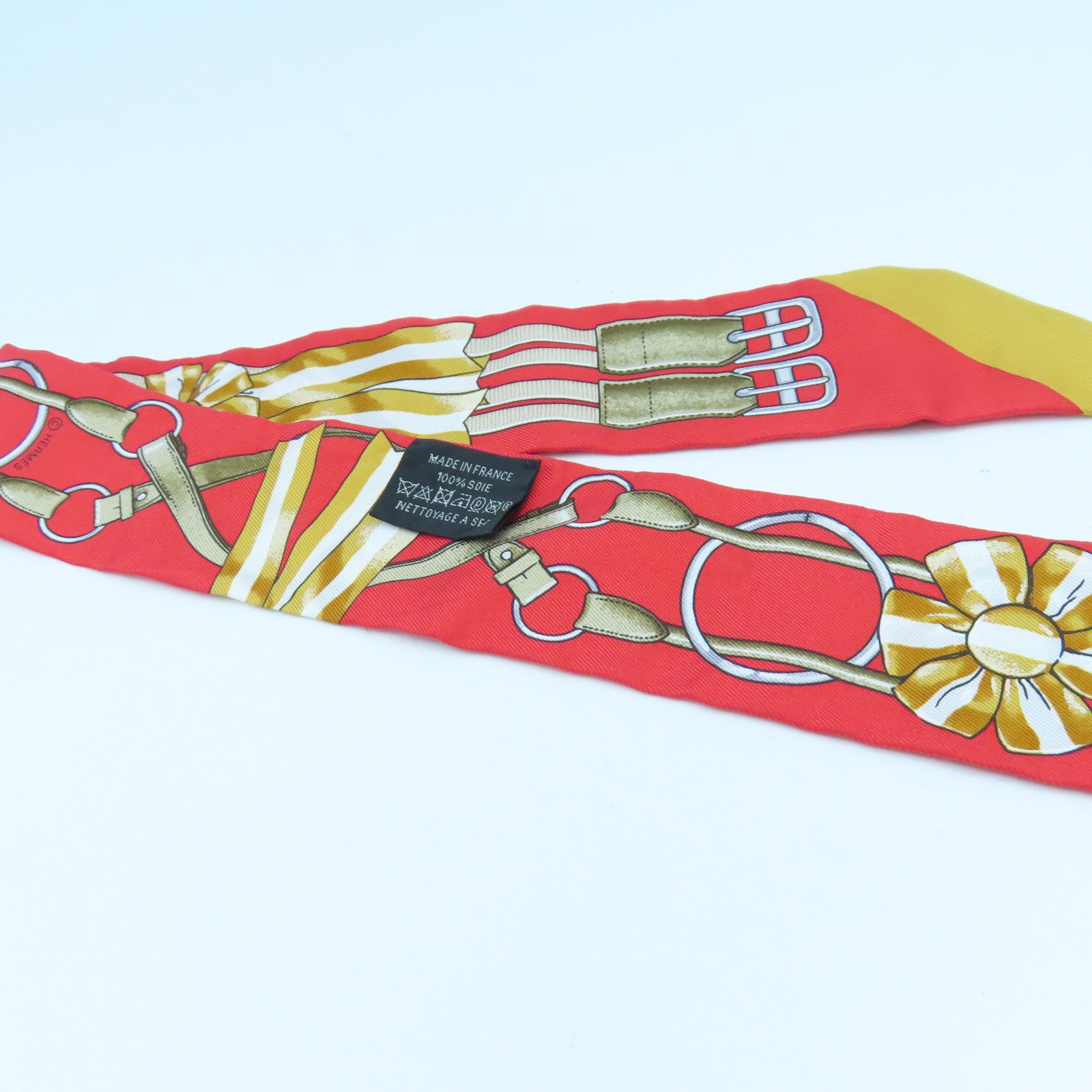 HERMES 【激減優惠】絲質Twilly Scarf絲巾紅色