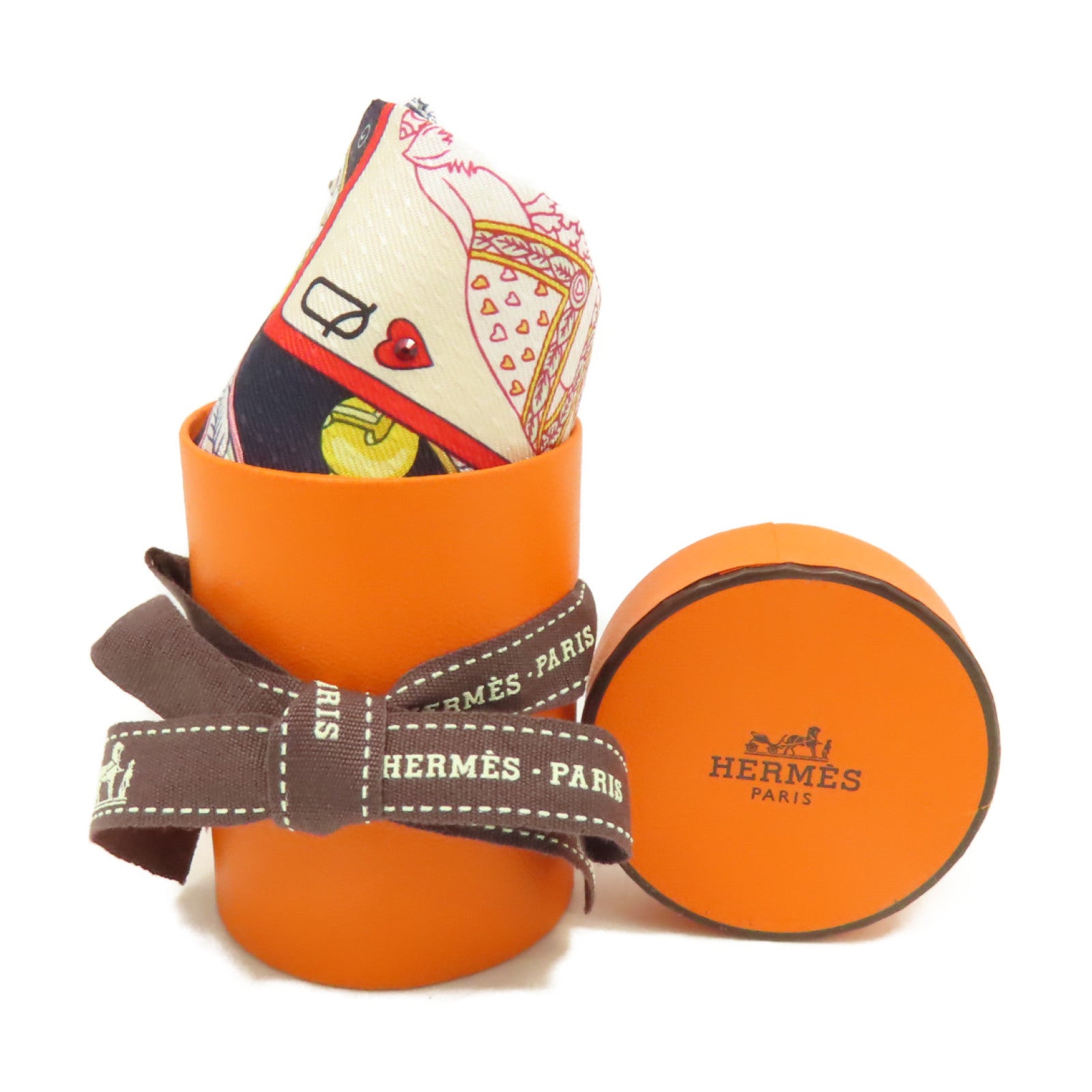 HERMES 【激減優惠】絲質Twilly Scarf絲巾深藍色/金色/彩色