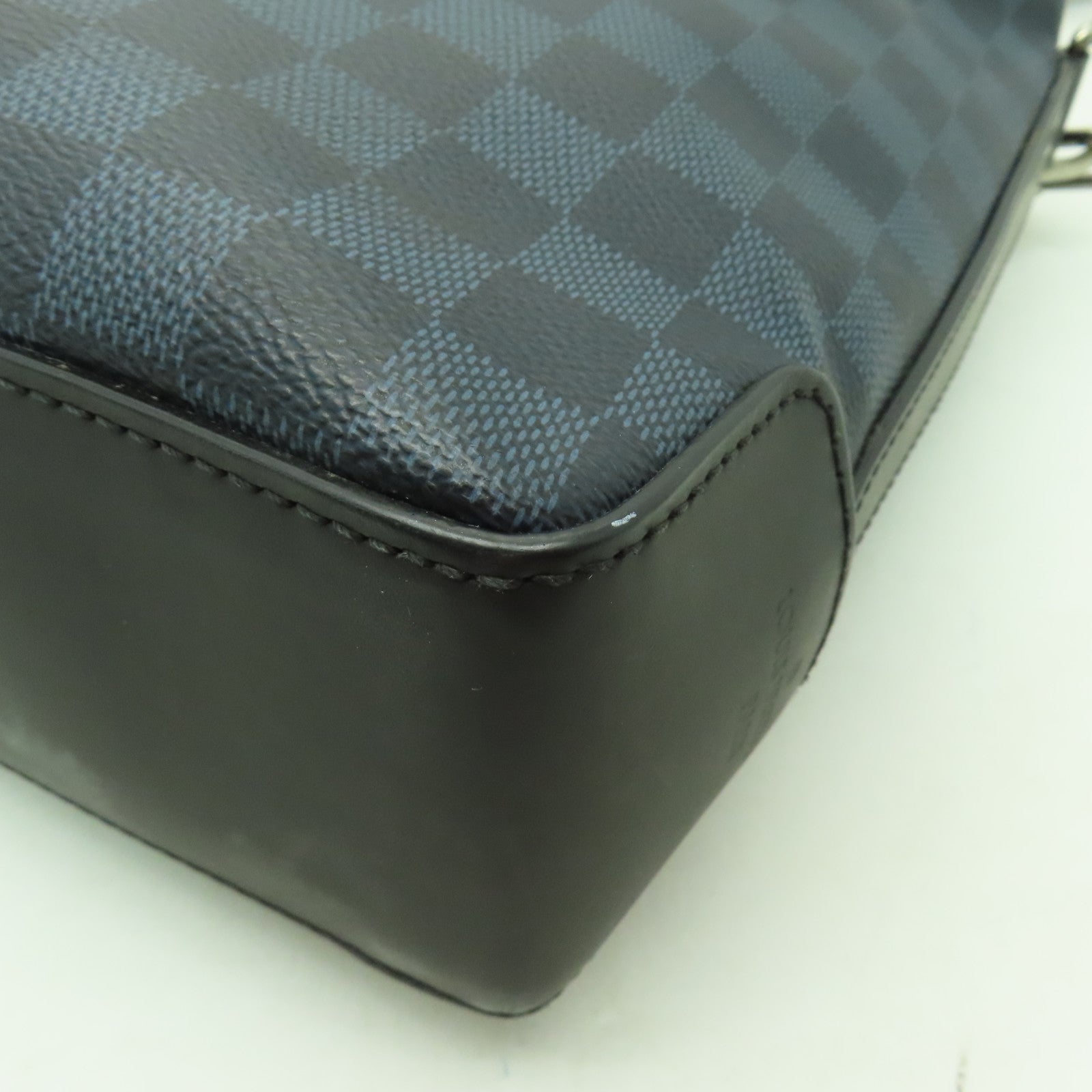 LOUIS VUITTON Damier Cobalt Greenwich銀扣手挽肩背兩用袋深藍色