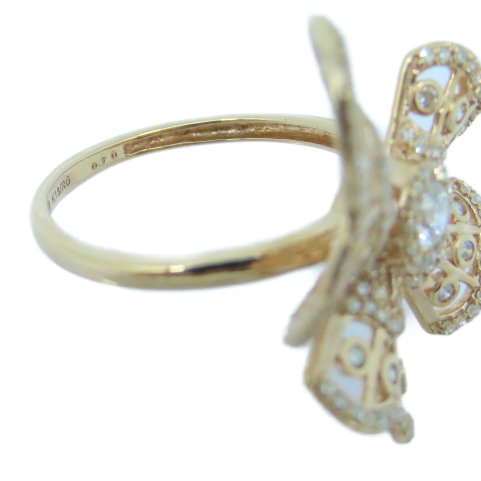 JEWELRY 18K Rose Gold Diamond Ring 0.7ct Diamond Ring US#6