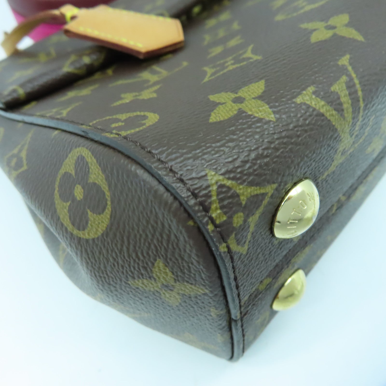LOUIS VUITTON Monogram Cluny BB金扣手挽肩背兩用袋啡色/粉紅色