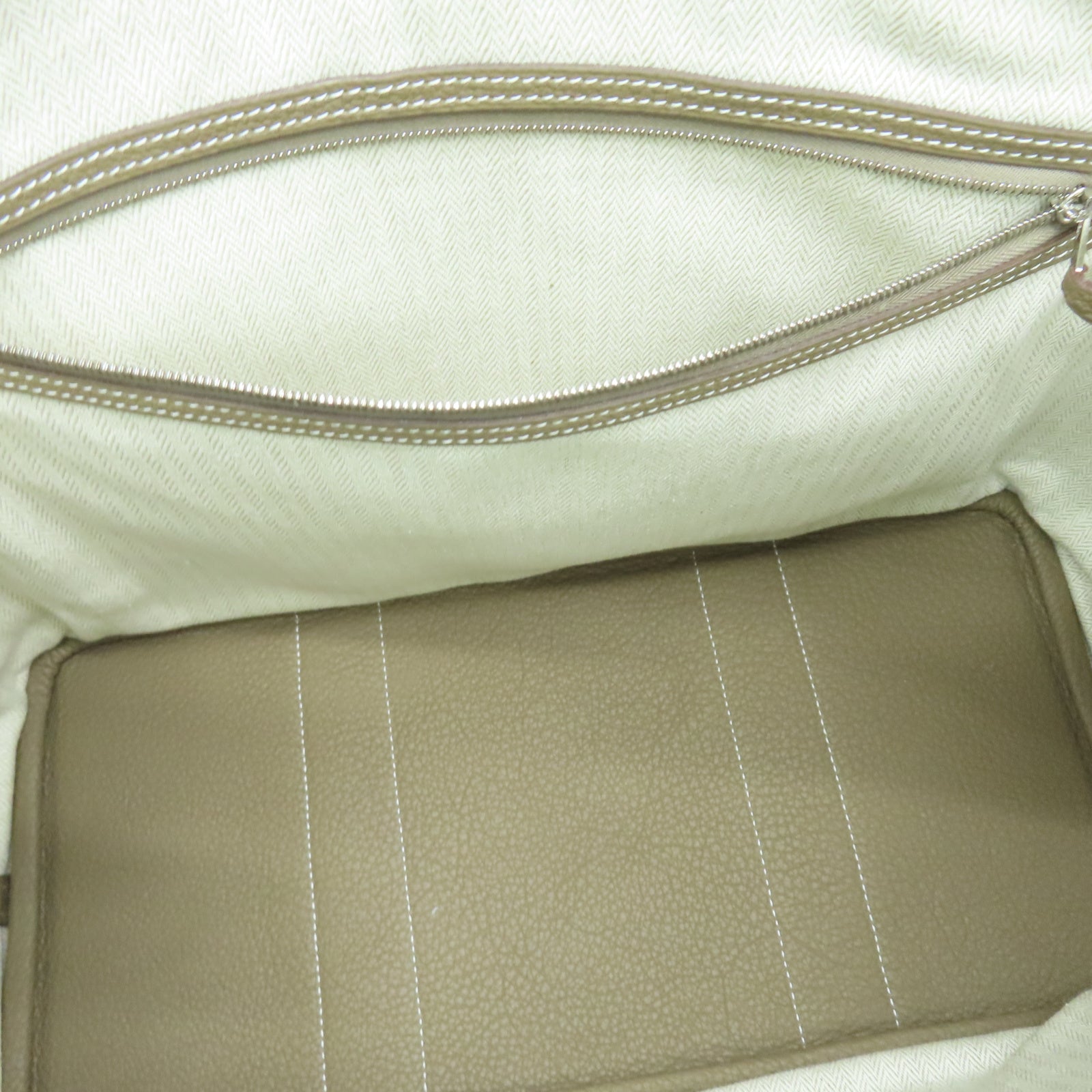 HERMES Negonda皮革GardenParty PM銀扣手挽袋大象灰色