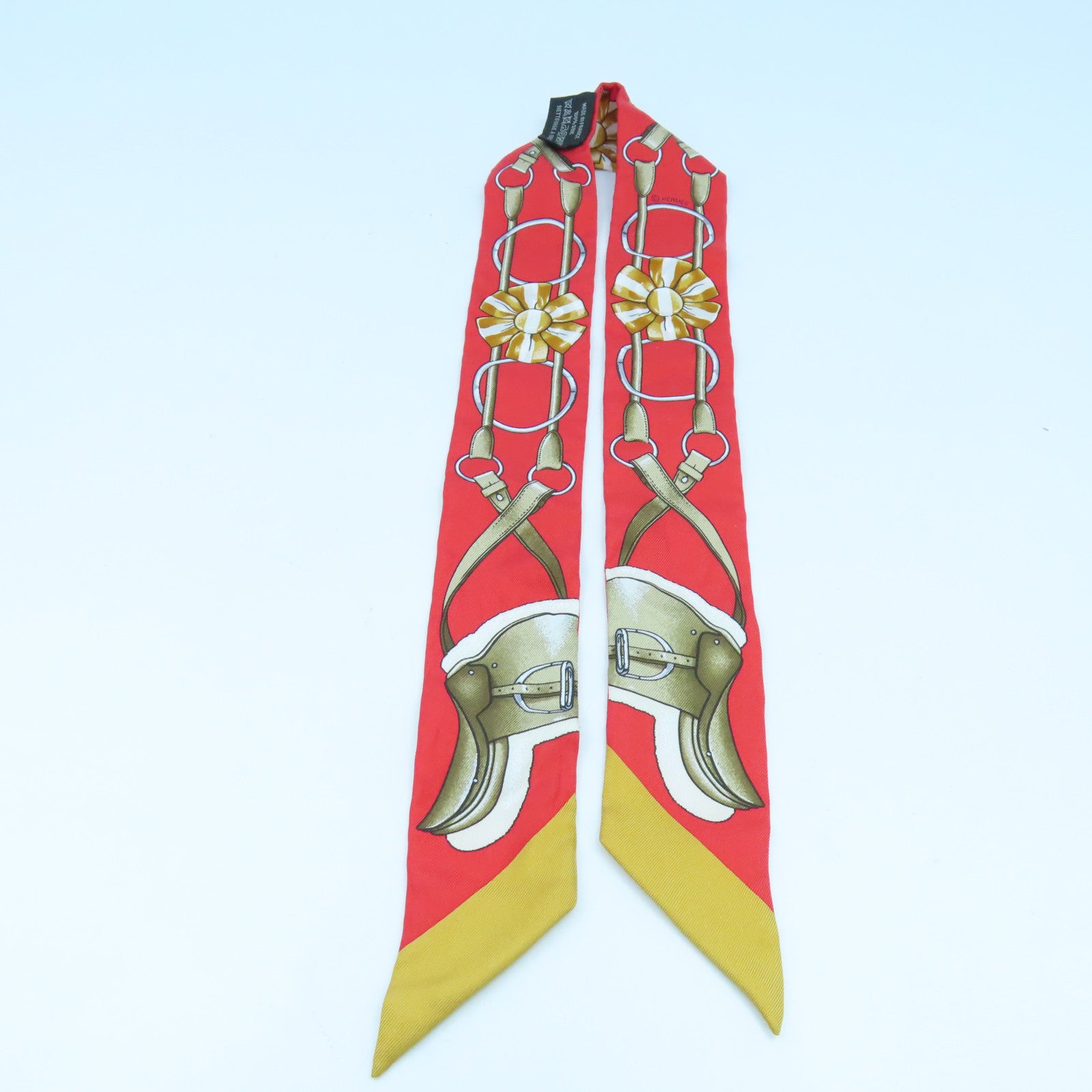 HERMES 【激減優惠】絲質Twilly Scarf絲巾紅色