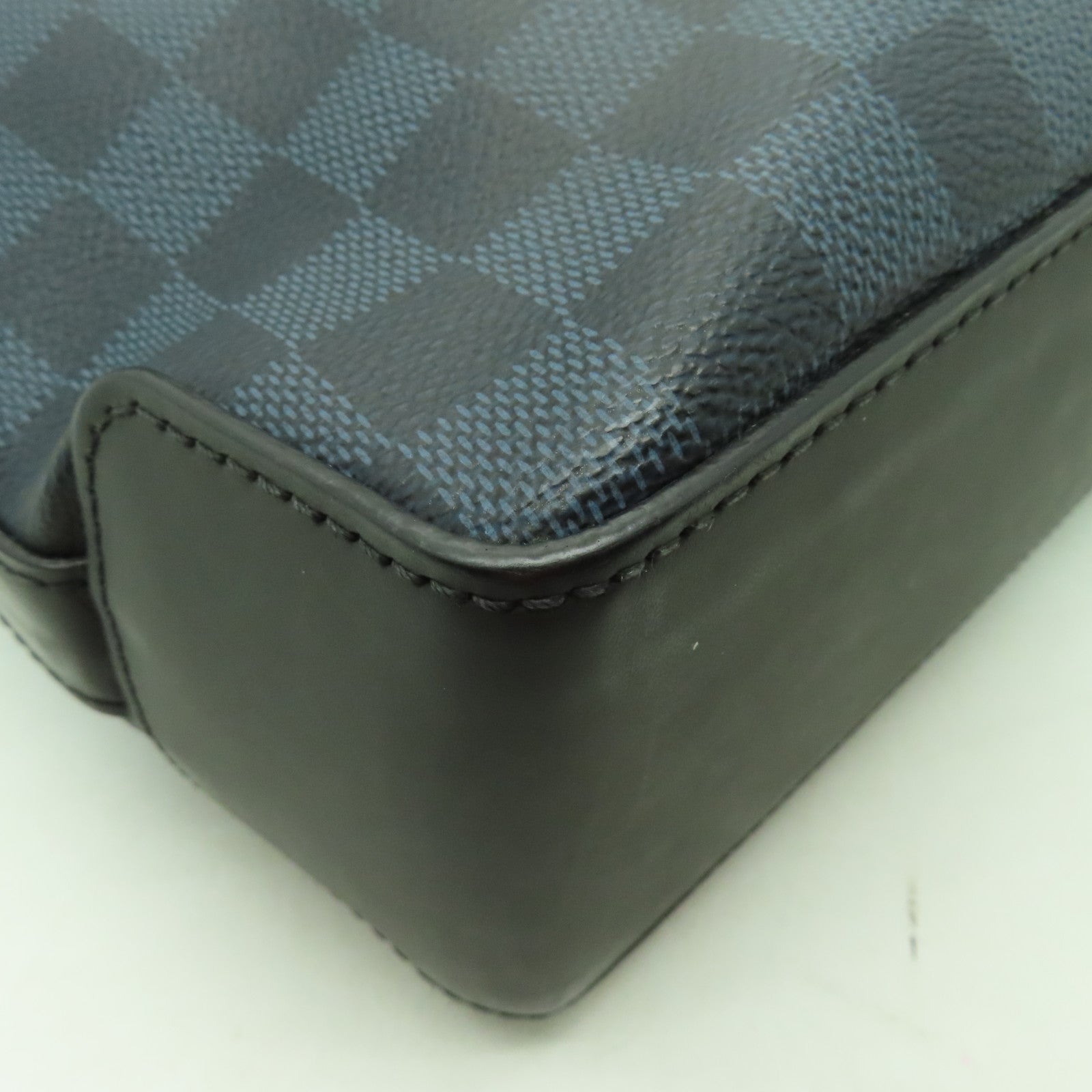 LOUIS VUITTON Damier Cobalt Greenwich銀扣手挽肩背兩用袋深藍色